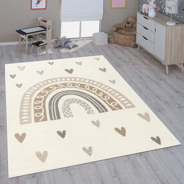 paco-home-kinderteppich-beige-120x160-cm-kurzflor image 1