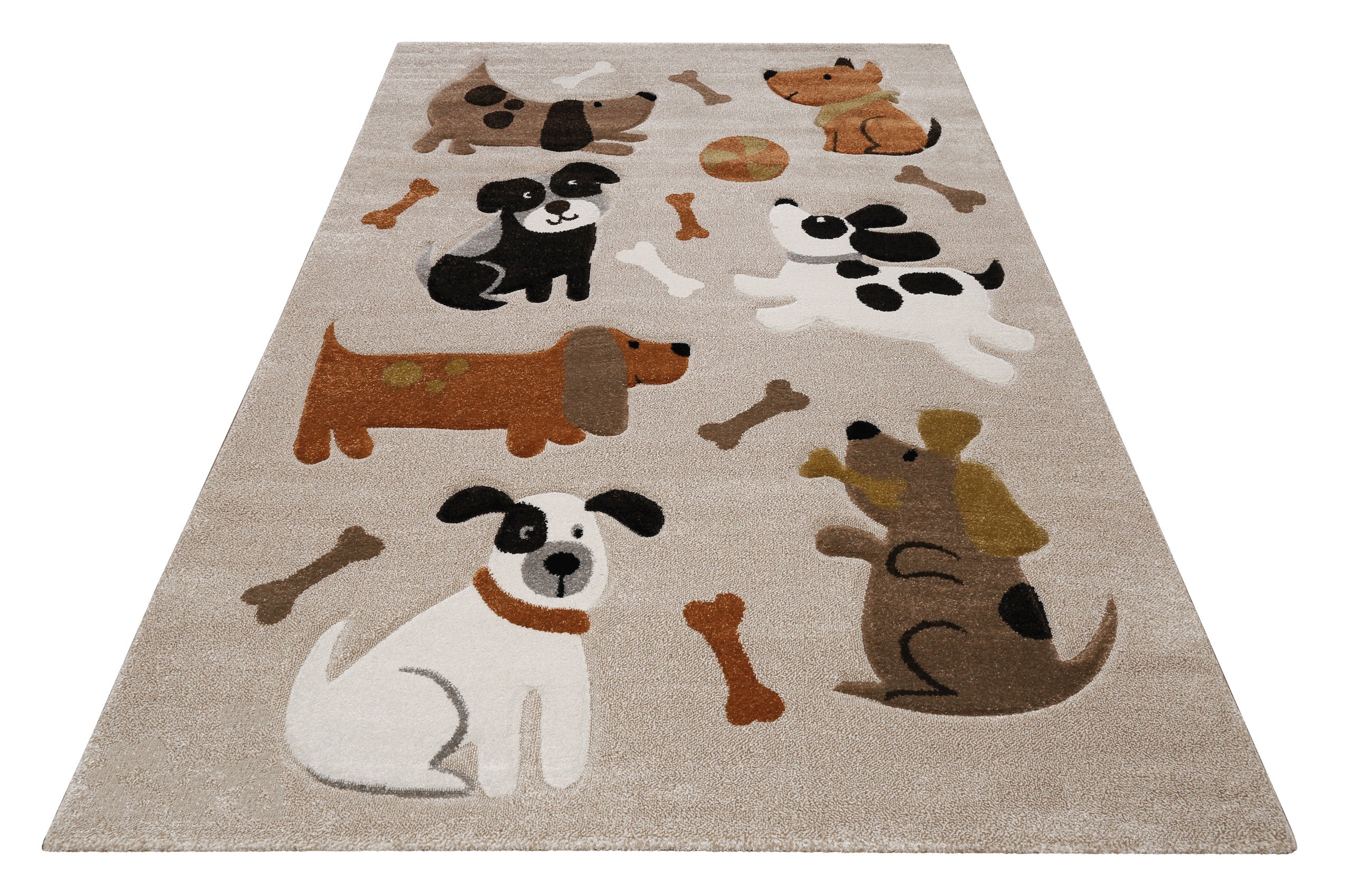 weconhome-smart-kids-kinderteppich-rocky-friends-sand-beige-meliert image 3
