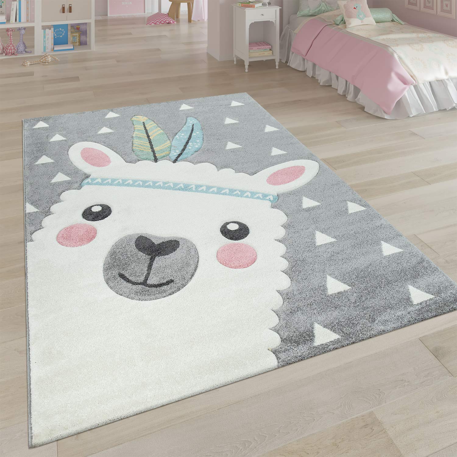 paco-home-kinderteppich-alpaka-3-d-grau-160x230-cm image 1