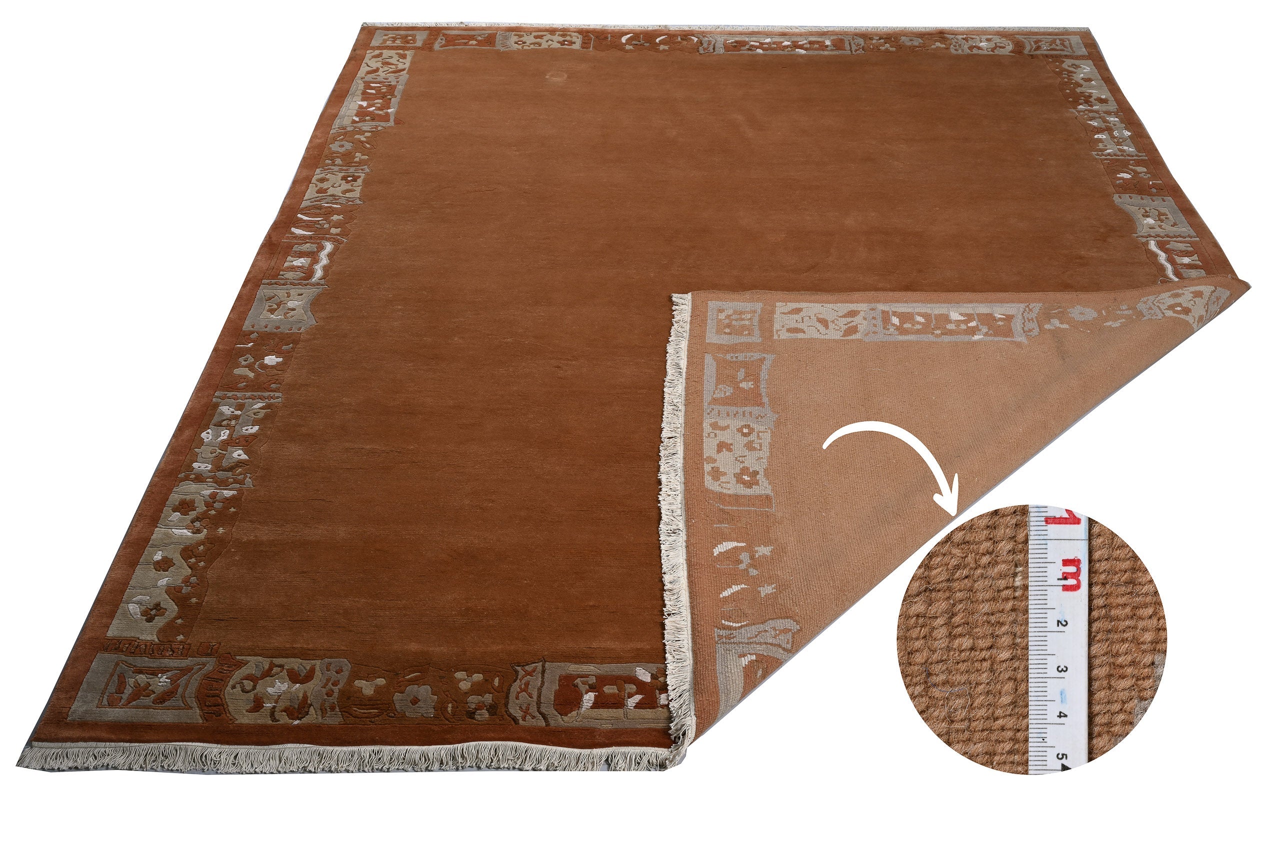 weconhome-tibet-teppich-terra-braun-retro-bord-re-handgekn-pft image 2