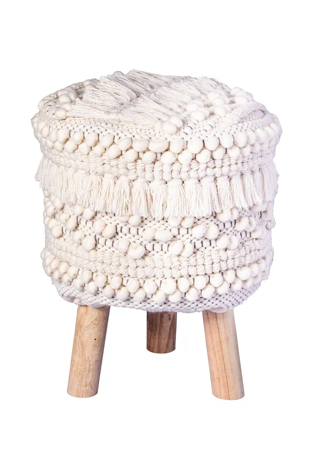 kayoom-bohist-325-hocker-boho-style-mit-fransen-und-quasten image 1