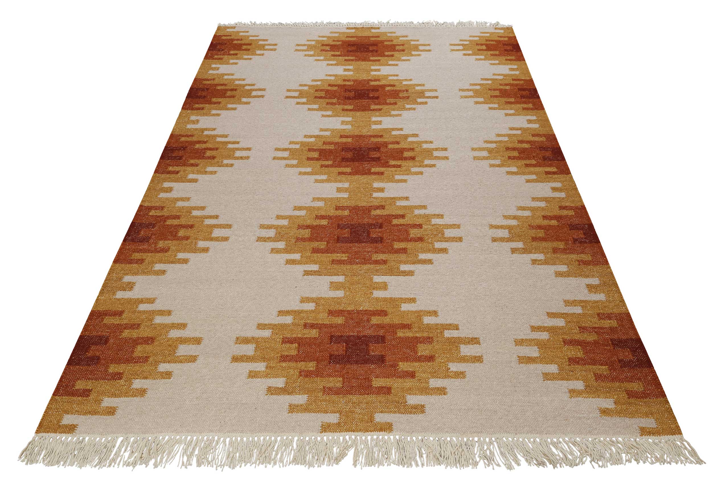 weconhome-belle-green-looop-kelim-teppich-wolle-beige-ocker image 3