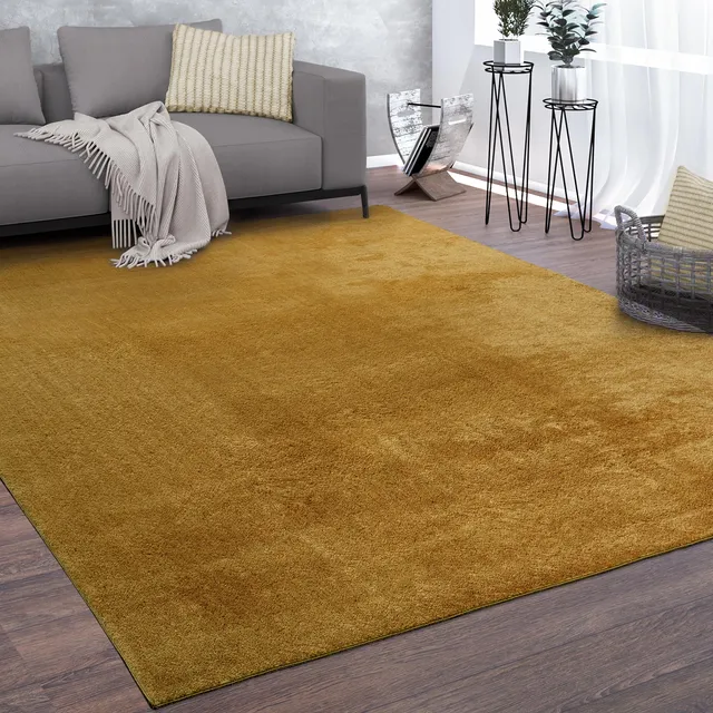 paco-home-style-kurzflor-teppich-senfgelb-200x280-cm image 1