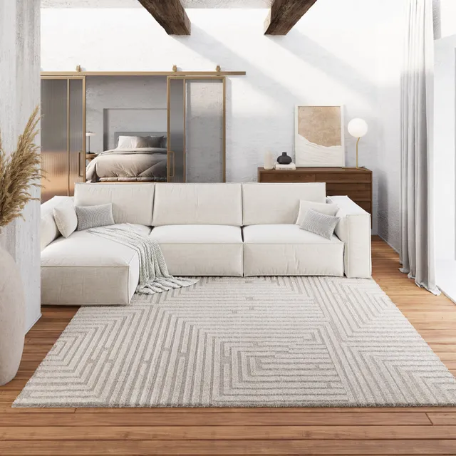 weconhome-hillmar-kurzflor-teppich-creme-beige image 1