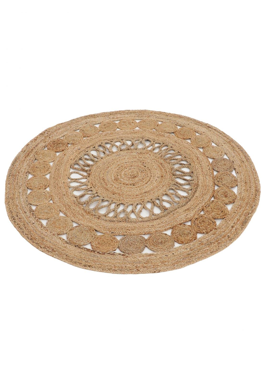 carpetfine-ella-juteteppich-rund-150-cm-natur-boho image 2