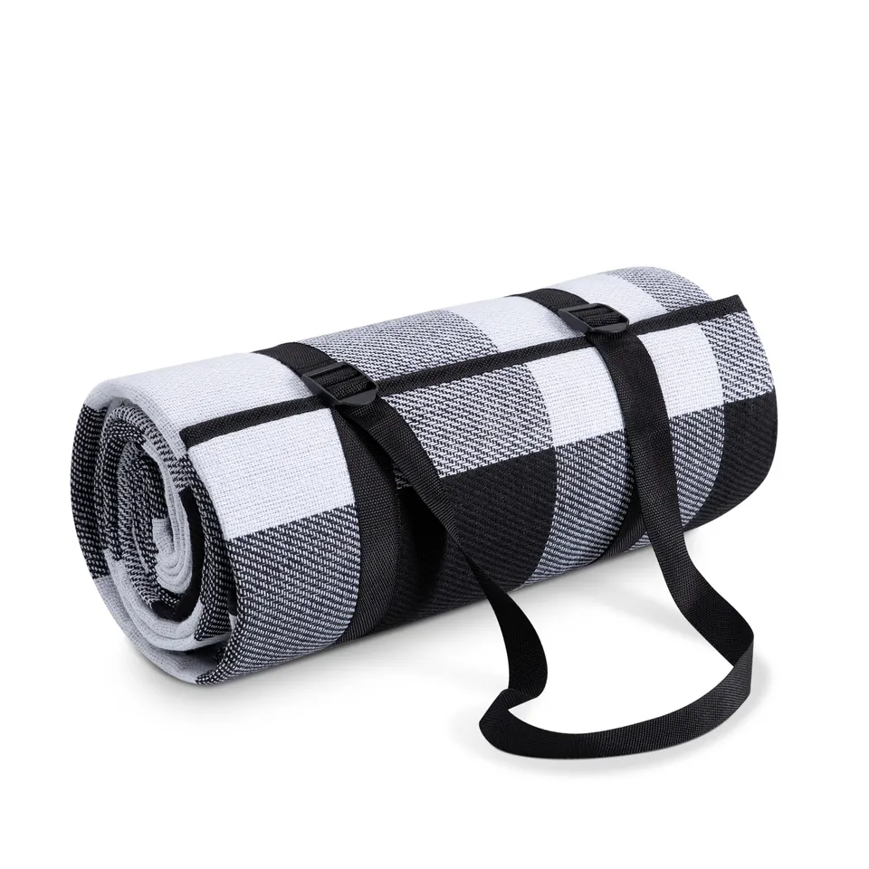 paco-home-picknickdecke-xxl-wasserdicht-schwarz-wei-3-200x300-cm image 1