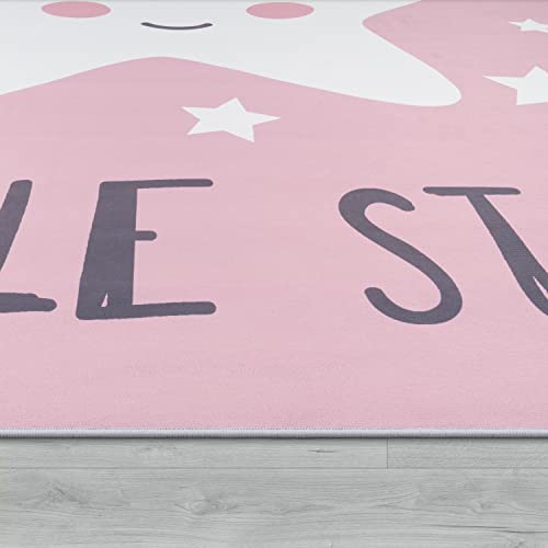 paco-home-kinderteppich-stern-spruch-rosa-weiss-180x280-cm image 7