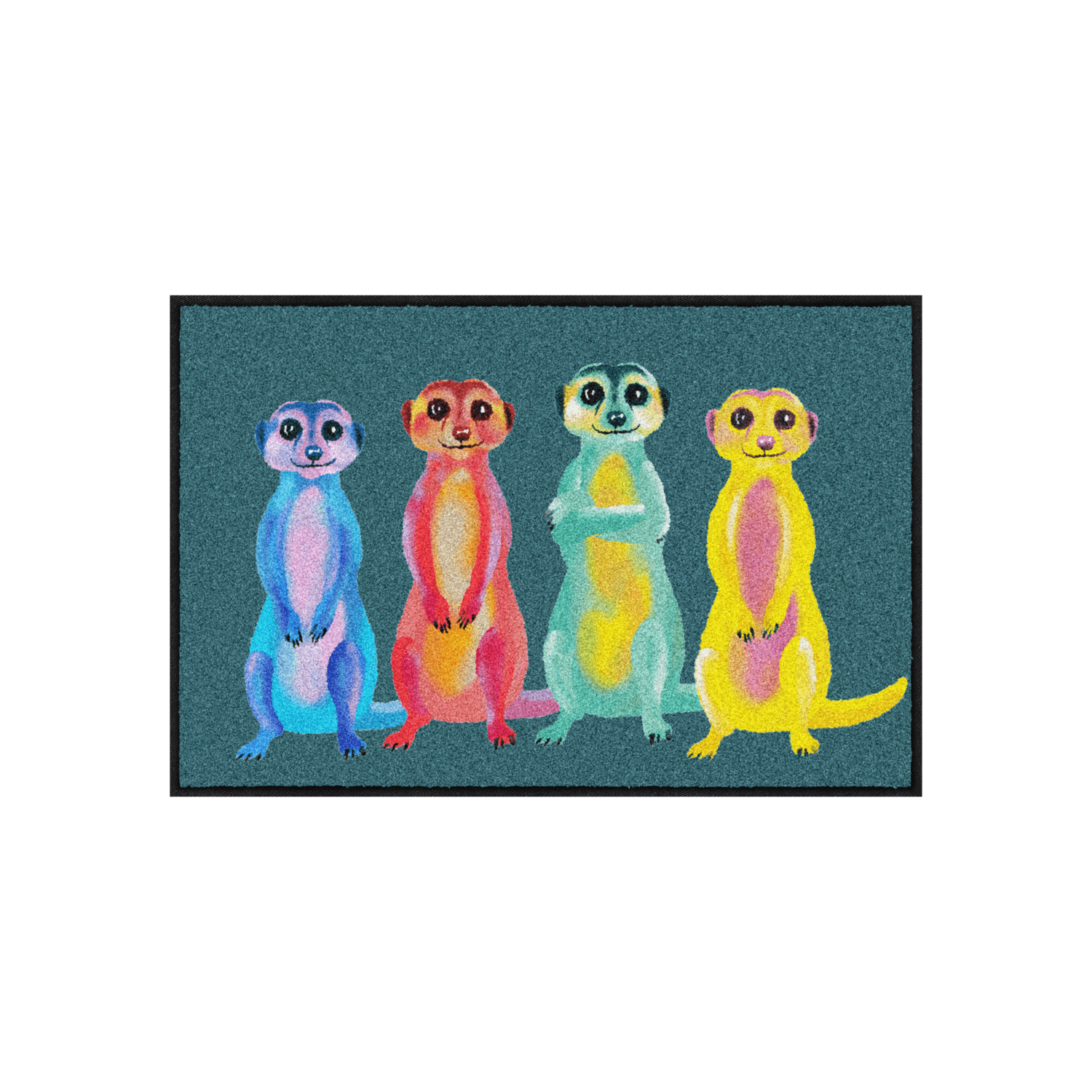 salonloewe-rainbow-meerkats-eingangsmatte-50-x-75-cm-bunte-erdm-nnchen-fu-matte- image 1