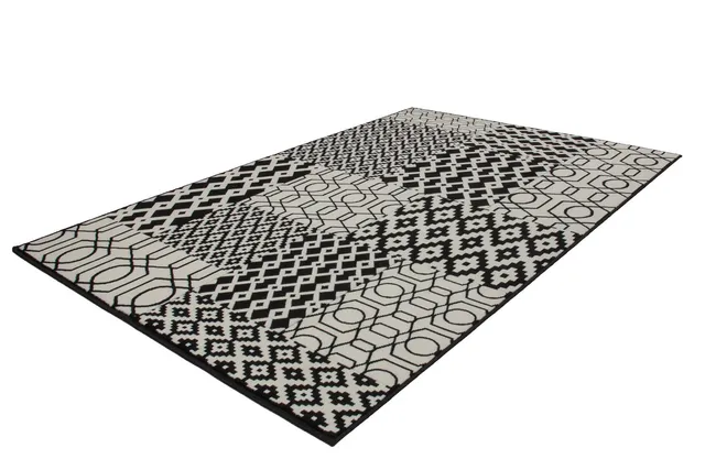 kayoom-lina-325-kurzflorteppich-3d-optik-multi-schwarz-verschiedene-gr-en image 1