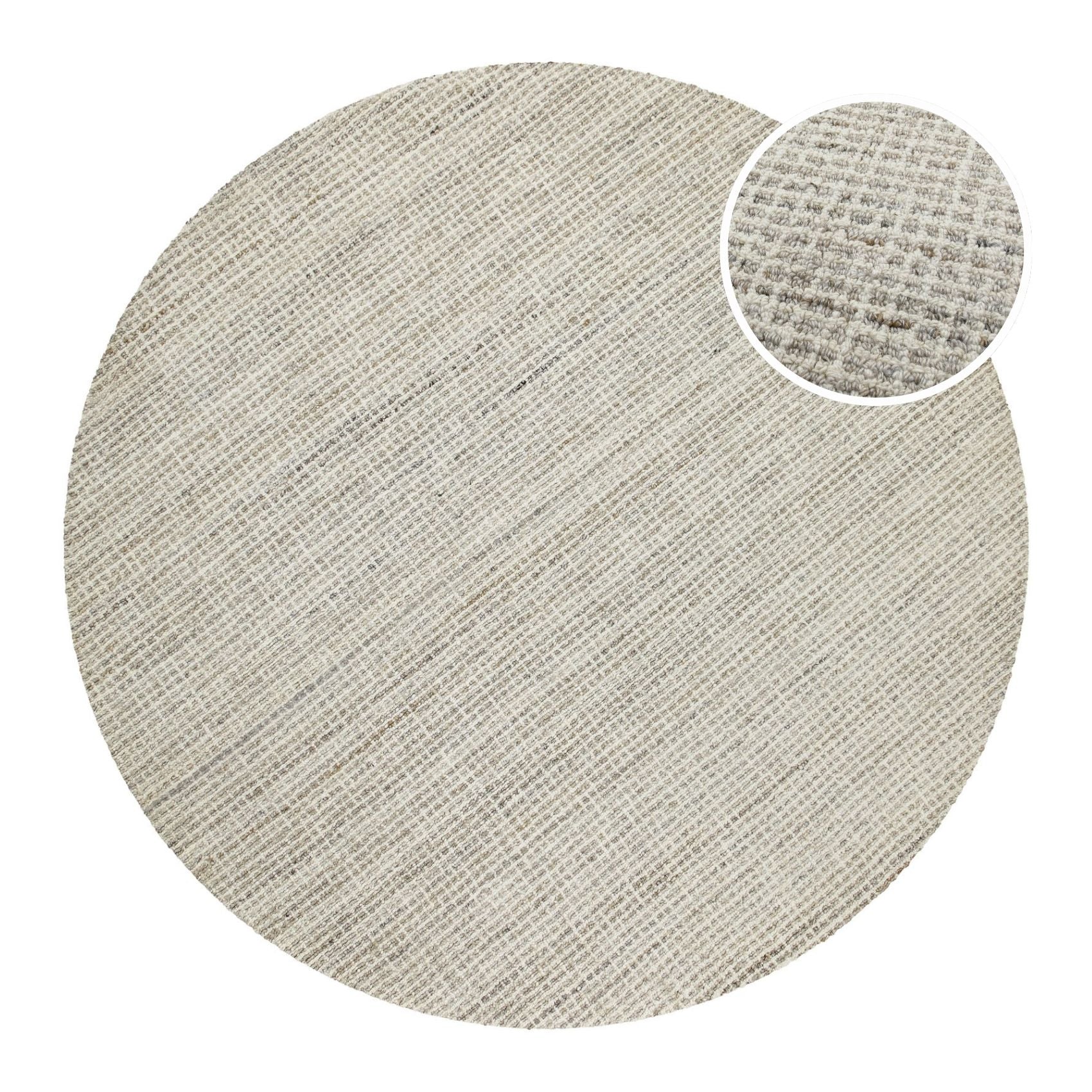 weconhome-hamptons-fourteen-kurzflor-teppich-rund-greige-meliert image 1