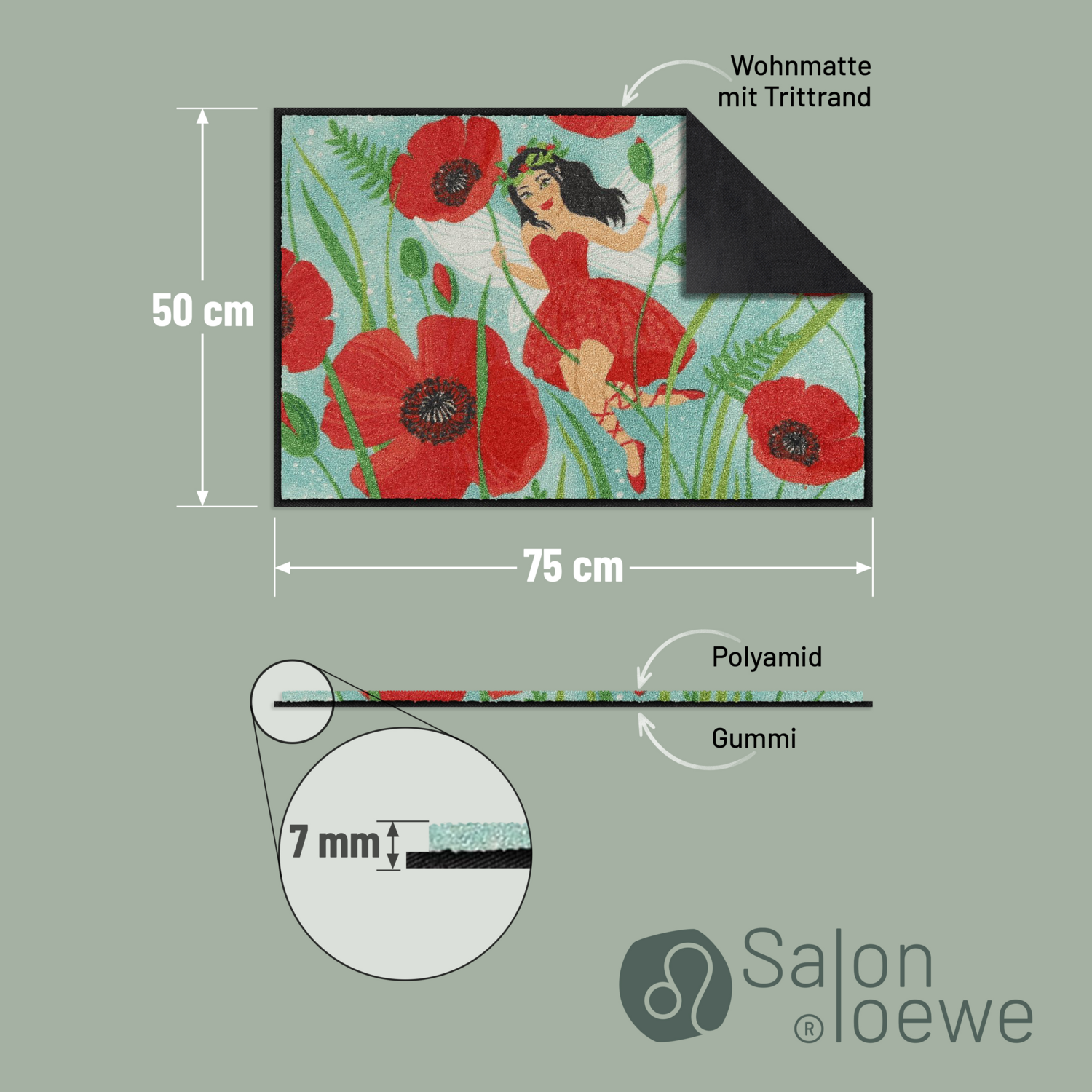 salonloewe-maivi-eingangsmatte-50-x-75-cm-made-in-germany-mit-fee-und-mohnblumen image 4