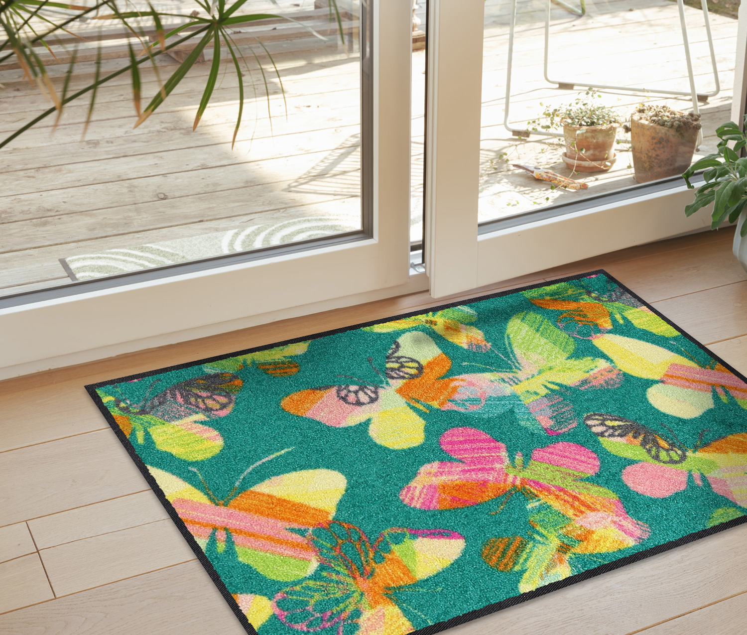 salonloewe-lovely-butterflies-eingangsmatte-t-rkis-50-x-75-cm image 2