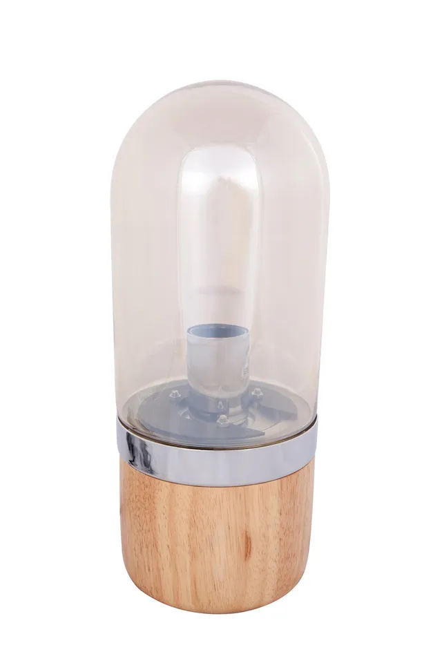kayoom-tischlampe-malbi-525-design-klassiker-mit-glaskuppel-und-holzfu-materialm image 1