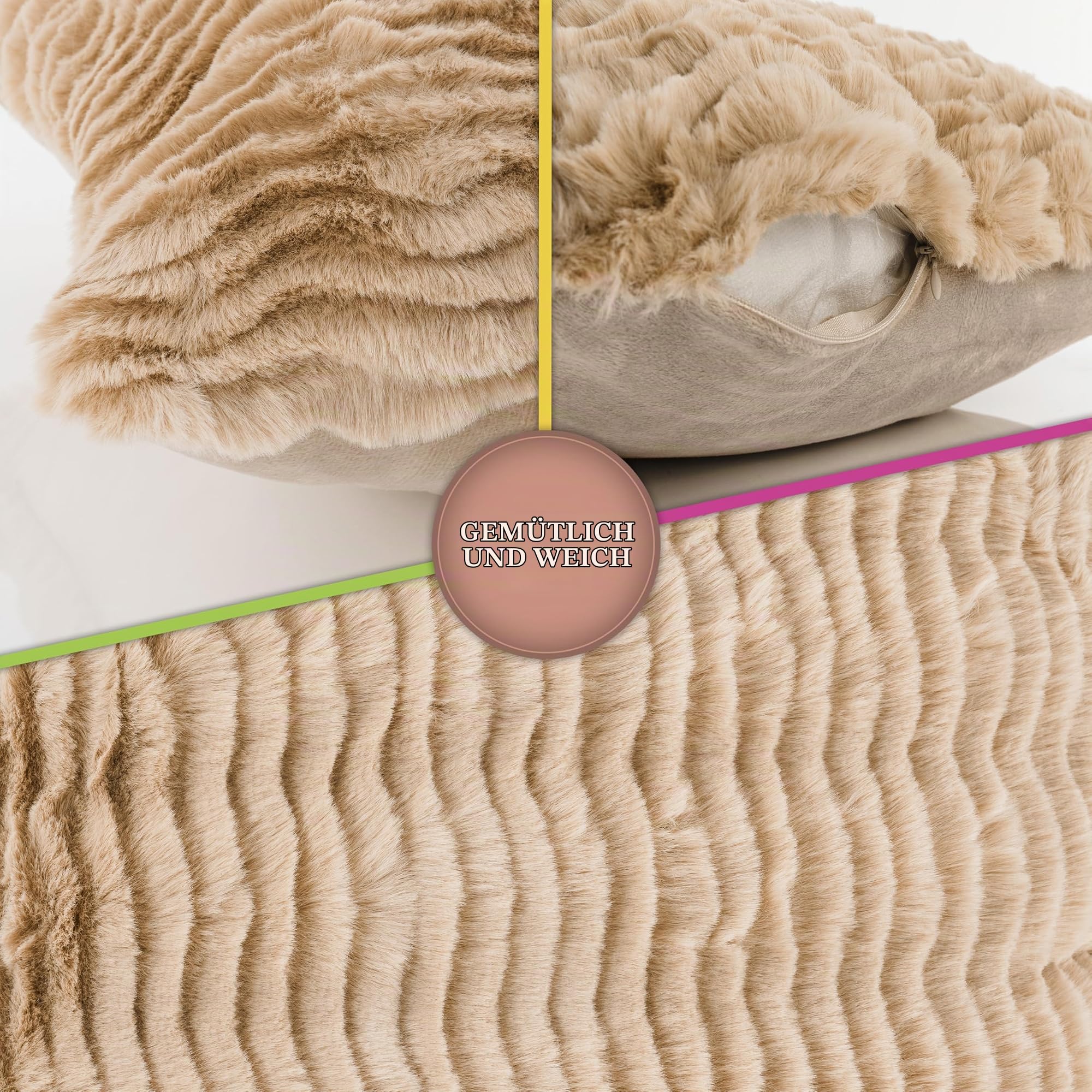 paco-home-wellen-kissenbezug-2er-set-beige-3d-einfarbig image 3