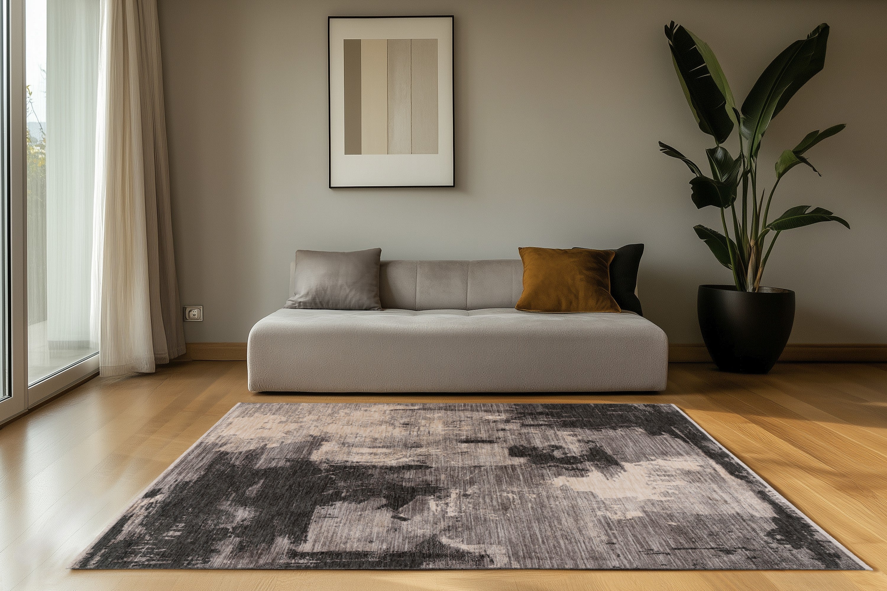 kayoom-skanxs-125-robuster-kurzflorteppich-in-grau-10-mm-florh-he image 3