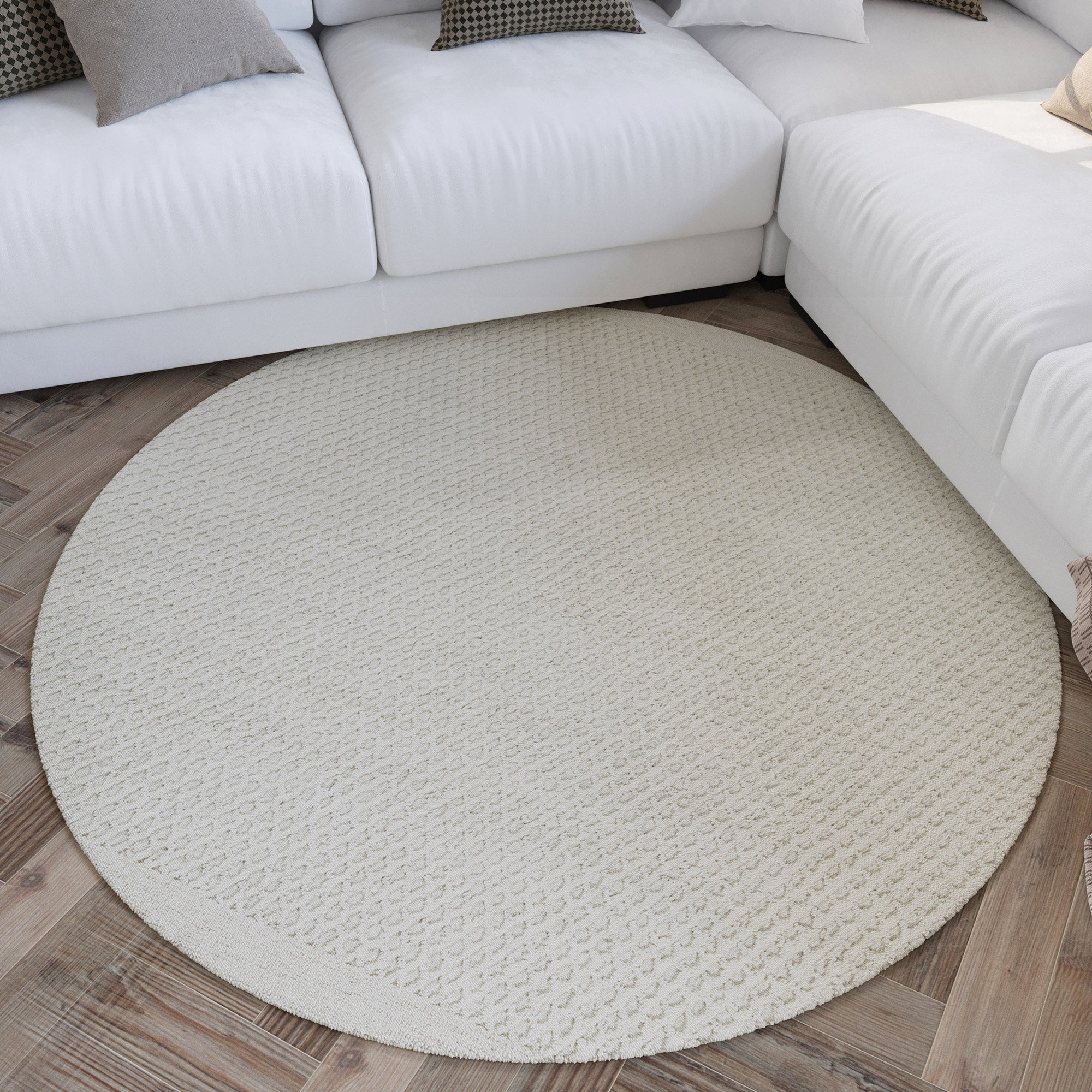 hamptons-by-weconhome-kurzflorteppich-rund-thirtyeight-creme-wei-handgetuftete-s image 2