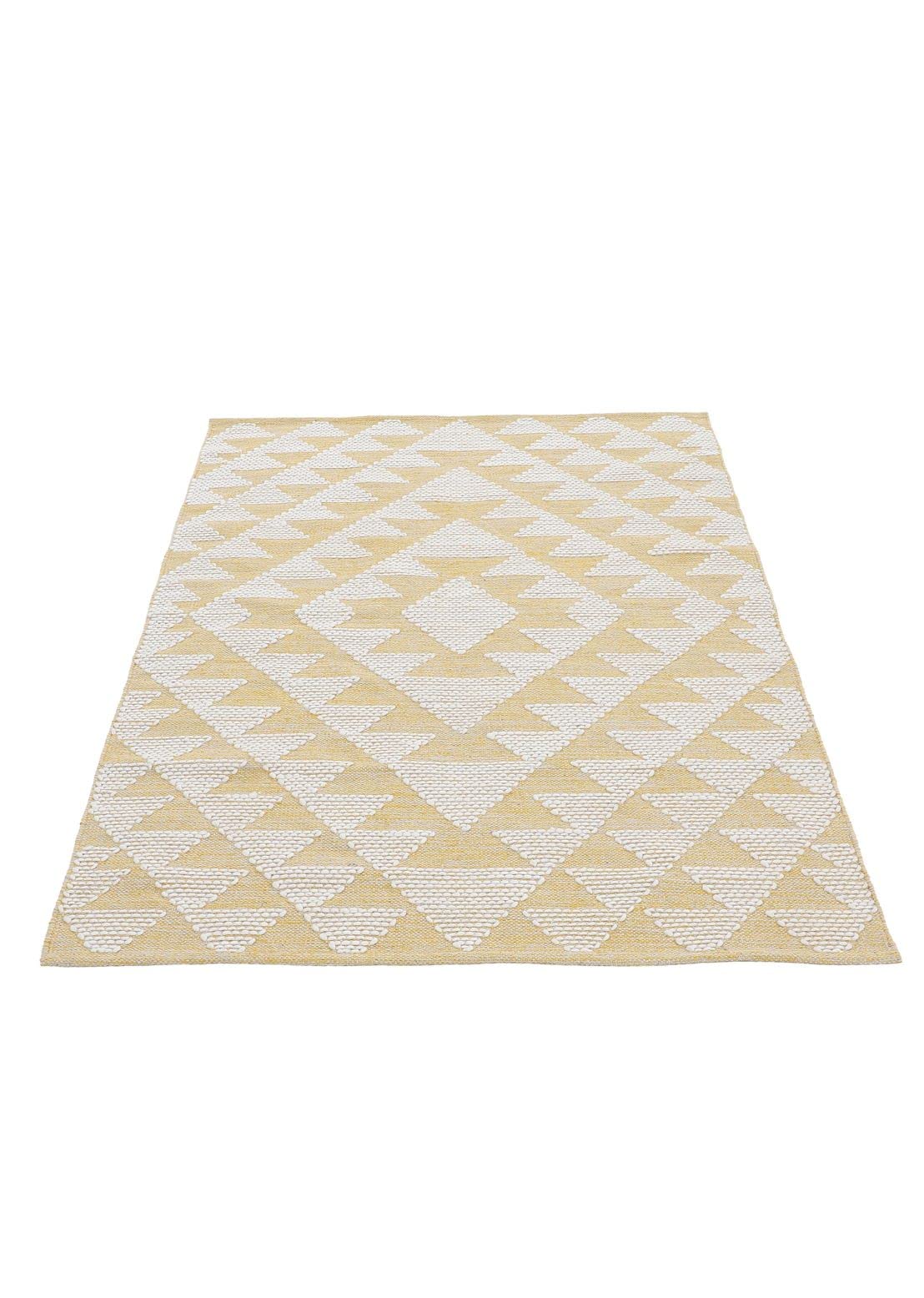 carpetfine-kelim-durry-baumwollteppich-gelb-80x150-cm image 4