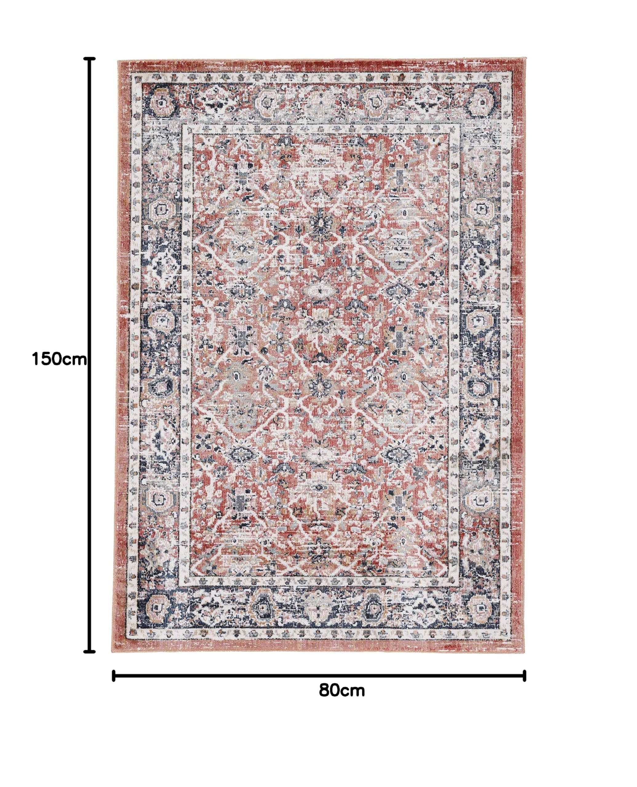 carpetfine-teppich-liana-rot-80x150-cm-moderner-vintage-teppich-f-r-wohn-und-sch image 2