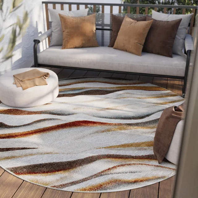 weconhome-creek-in-outdoor-teppich-rund-beige-bunt image 1