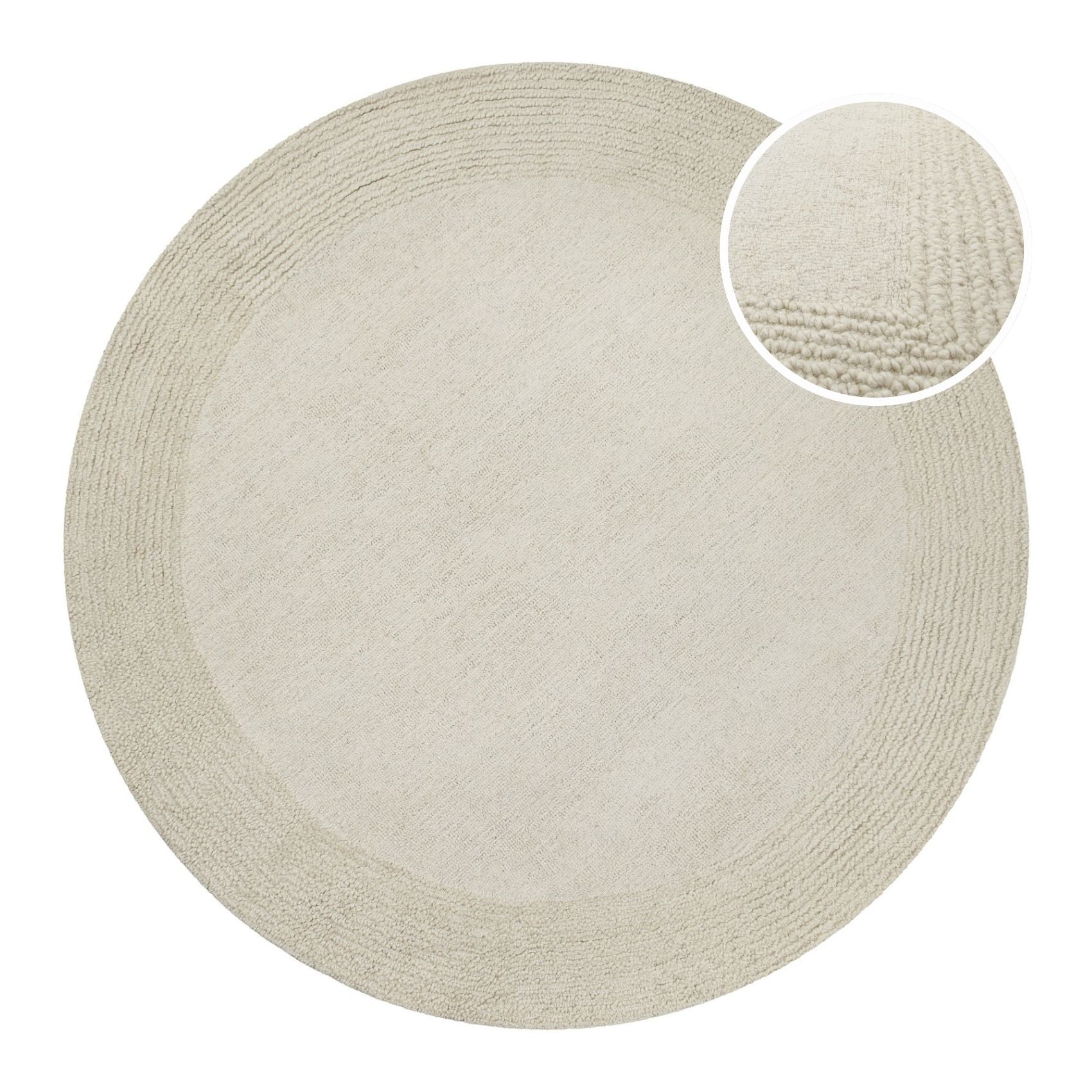 weconhome-hamptons-twentyone-kurzflor-teppich-rund-creme-wei-schurwolle image 1