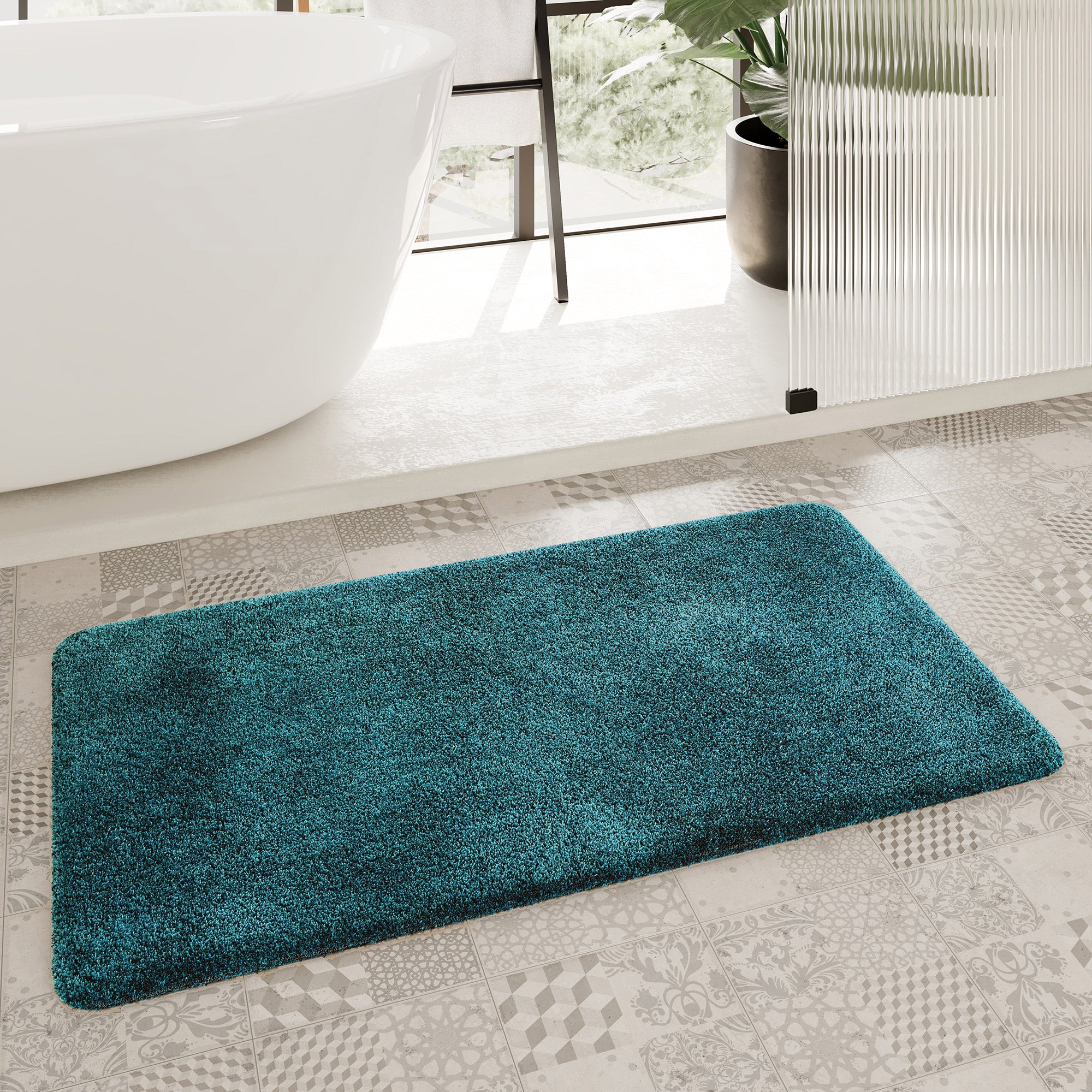 homie-living-porto-azzurro-badteppich-hochflor-petrol-gr-n-eckig-rund image 1