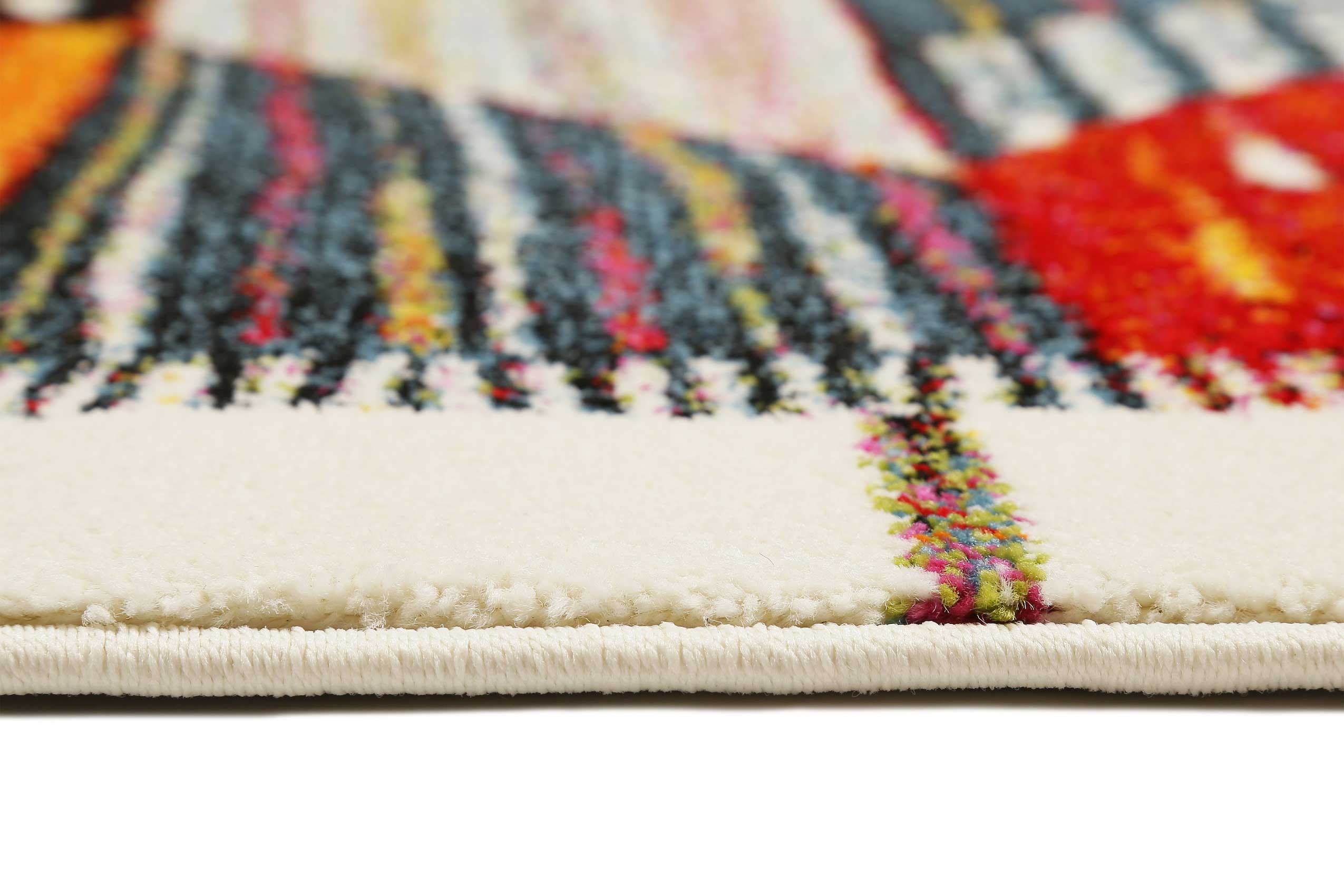 weconhome-modern-berber-kurzflor-teppich-orange-rot-beige image 4