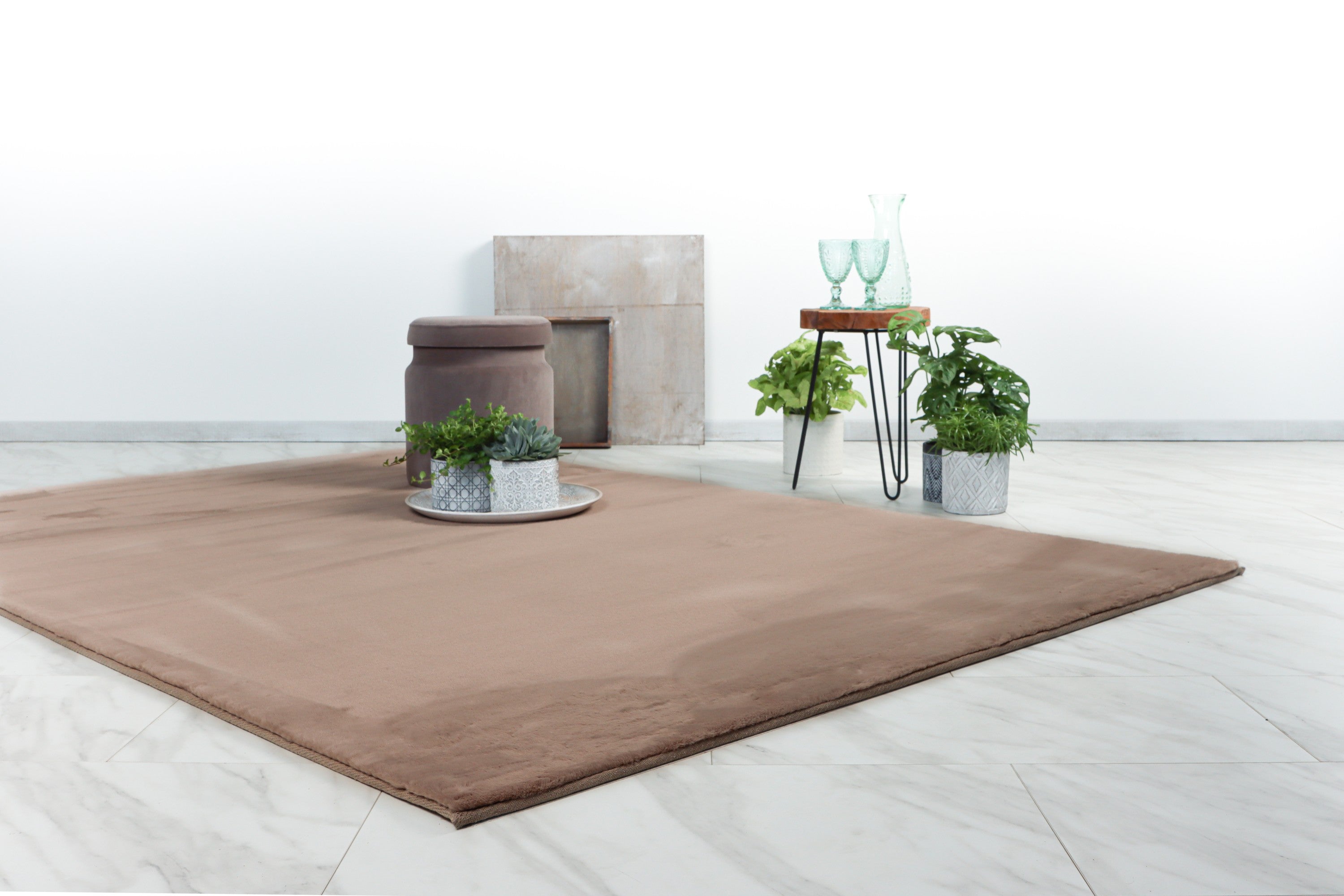 kayoom-relic-125-kurzflorteppich-21-mm-florh-he-1700-g-m-polyester-taupe image 3