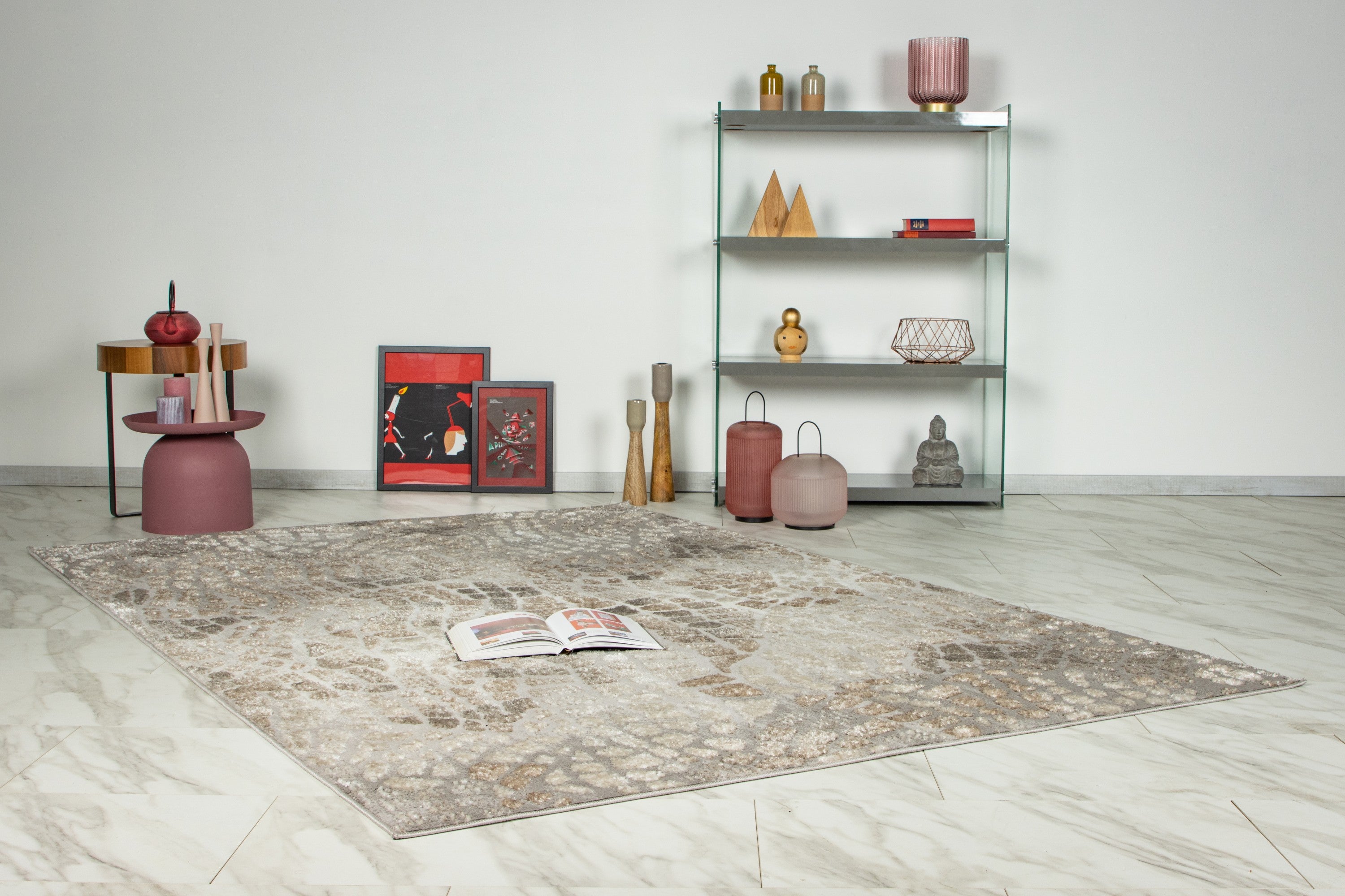 kayoom-plasma-125-kurzflorteppich-11-mm-florh-he-1350-g-m-polyester-silber-beige image 3