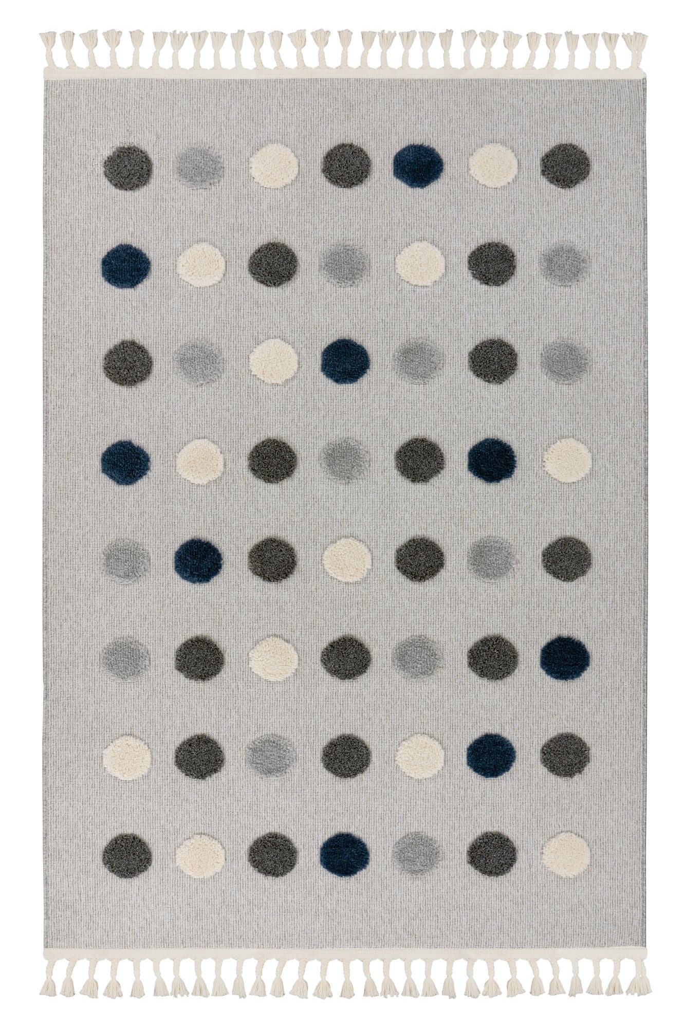 kayoom-modena-419-moderner-kurzflorteppich-mit-gepunktetem-design-in-grau-maschi image 1