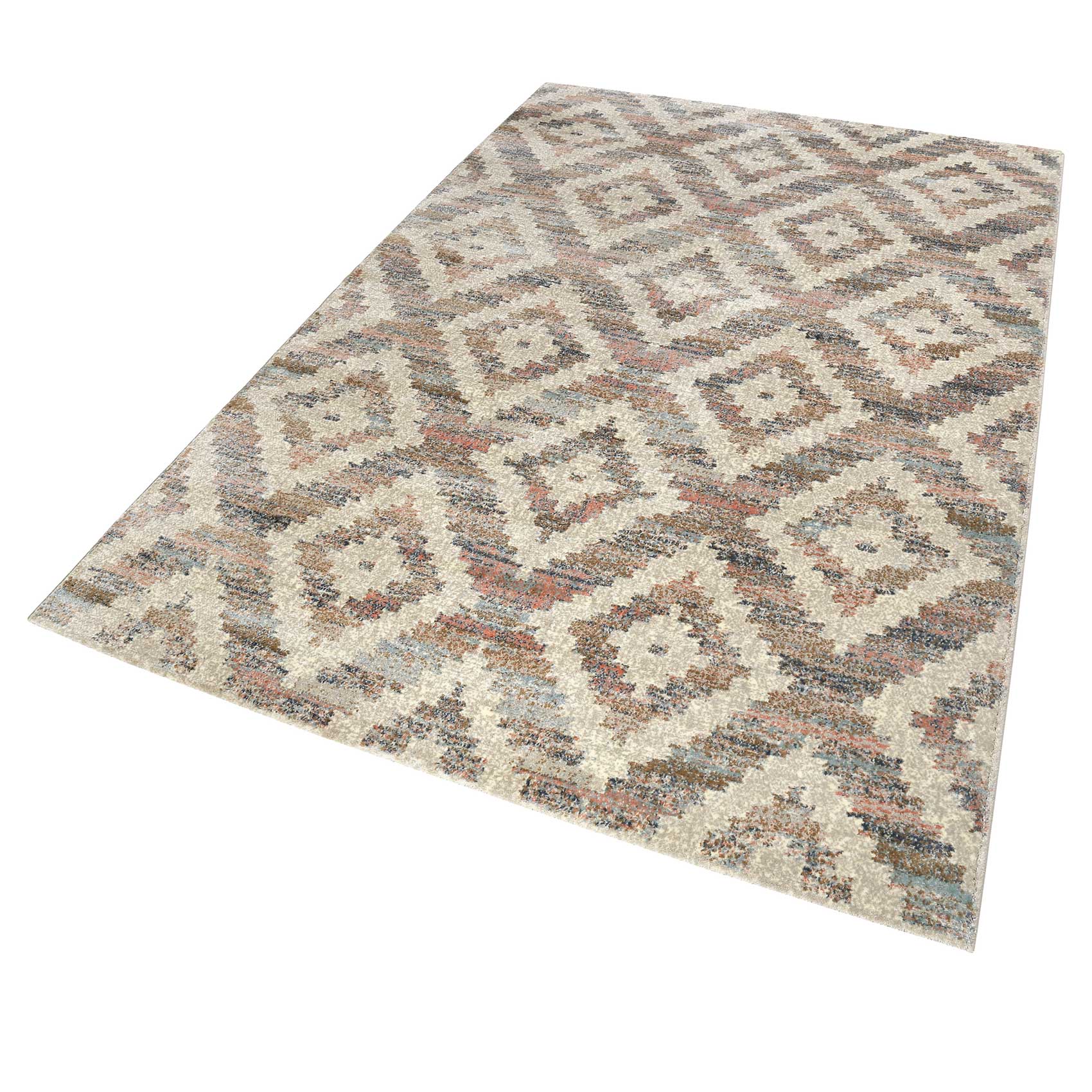 weconhome-passion-2-0-kurzflor-teppich-beige-rosa-blau-gewebter-webteppich-mit-r image 2