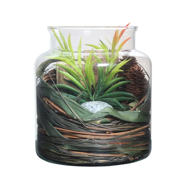 kayoom-dekoglas-flora-810-natural-handgefertigt-transparentes-glas-mit-pflanzena image 1