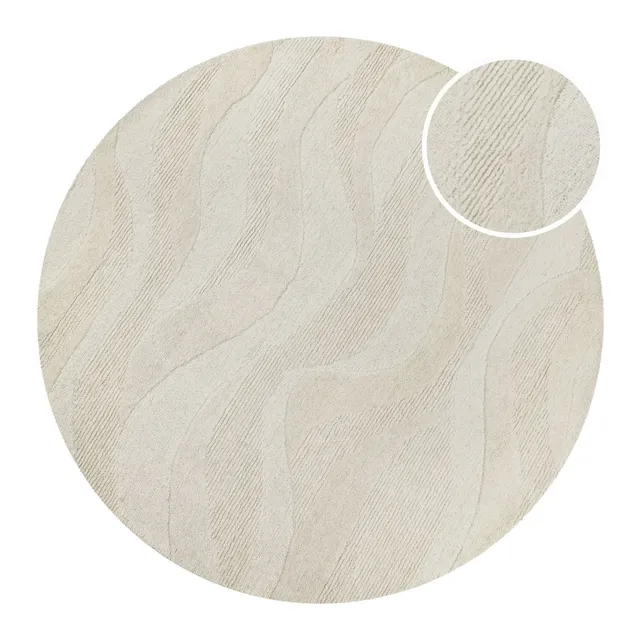 weconhome-kurzflor-teppich-rund-creme-wei-meliert-schurwolle-hamptons-thirtyfour image 1