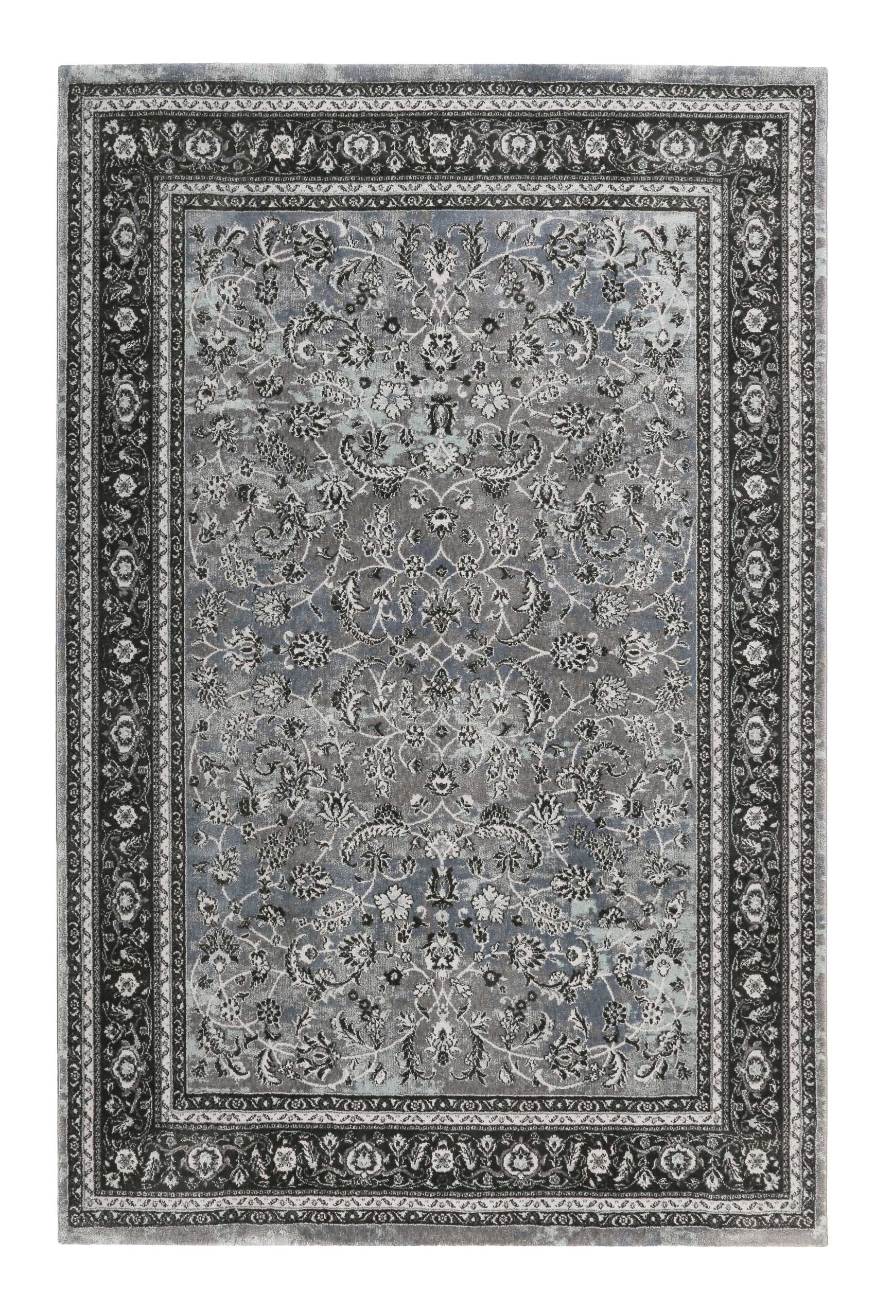 weconhome-kurzflor-teppich-oxford-grau-schwarz-blau-paisley image 1