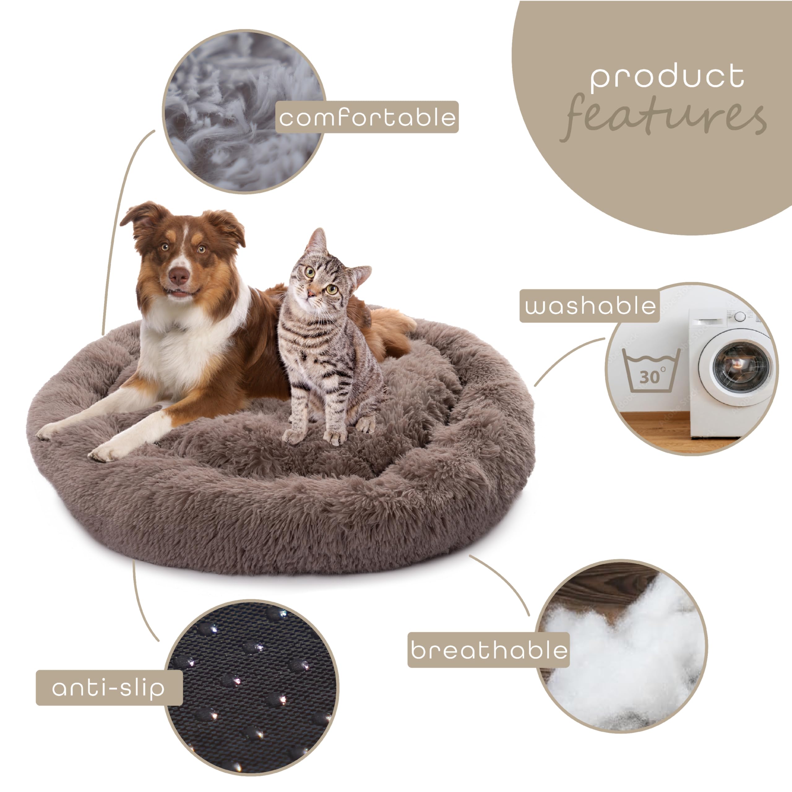 paco-home-pet-nest-donut-60-cm-grau-flauschiges-hundebett-waschbar image 5