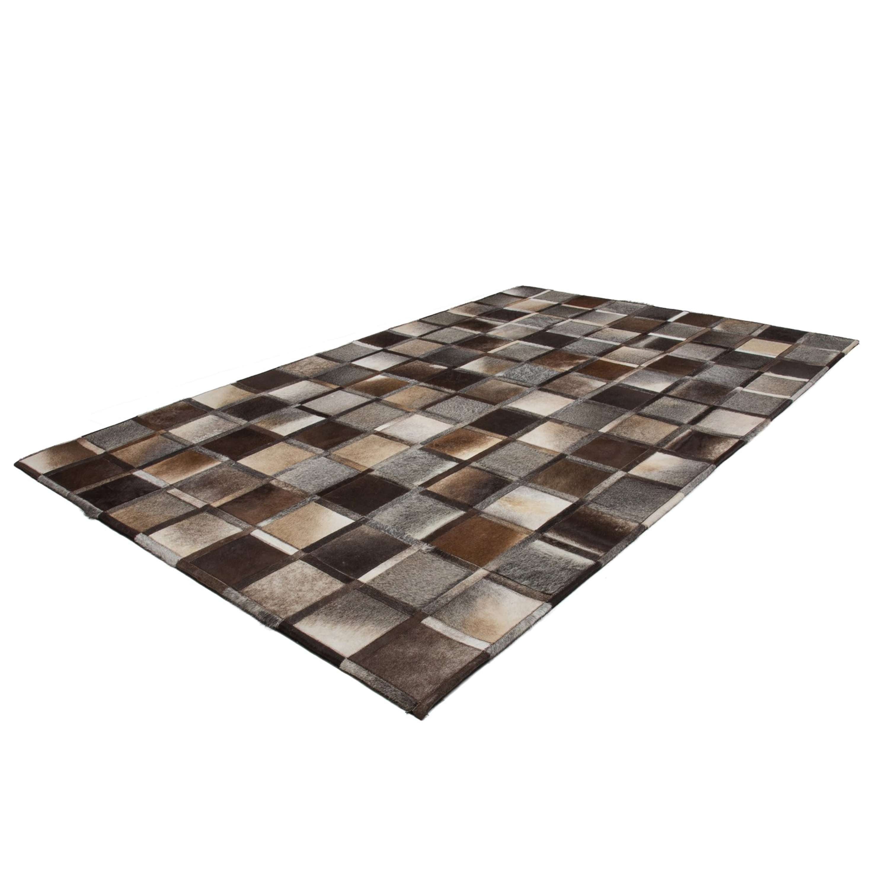 kayoom-lavish-410-lederteppich-handgefertigtes-unikat-in-schachbrettoptik-aus-na image 3