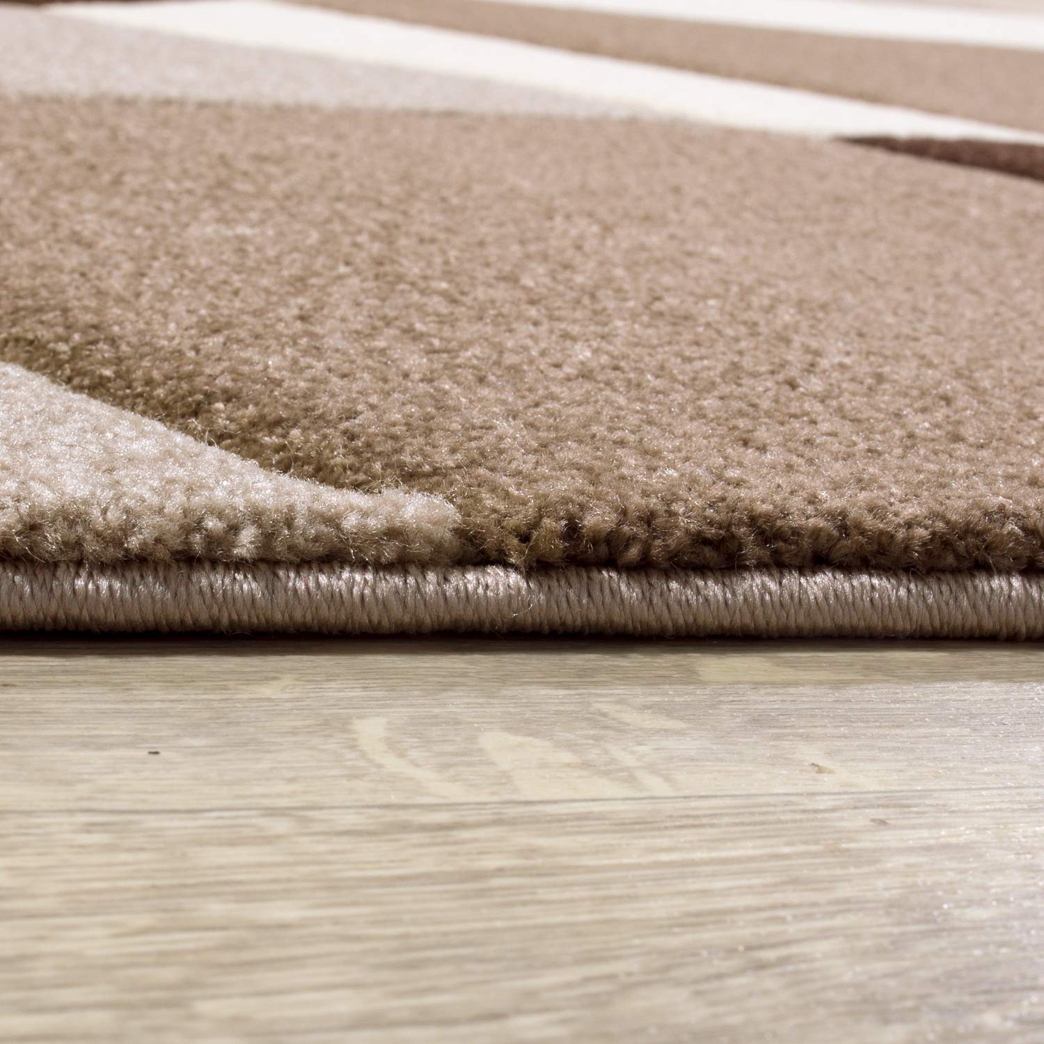 paco-home-kurzflor-teppich-80x150-cm-braun-3d-geometrisch-konturenschnitt image 2