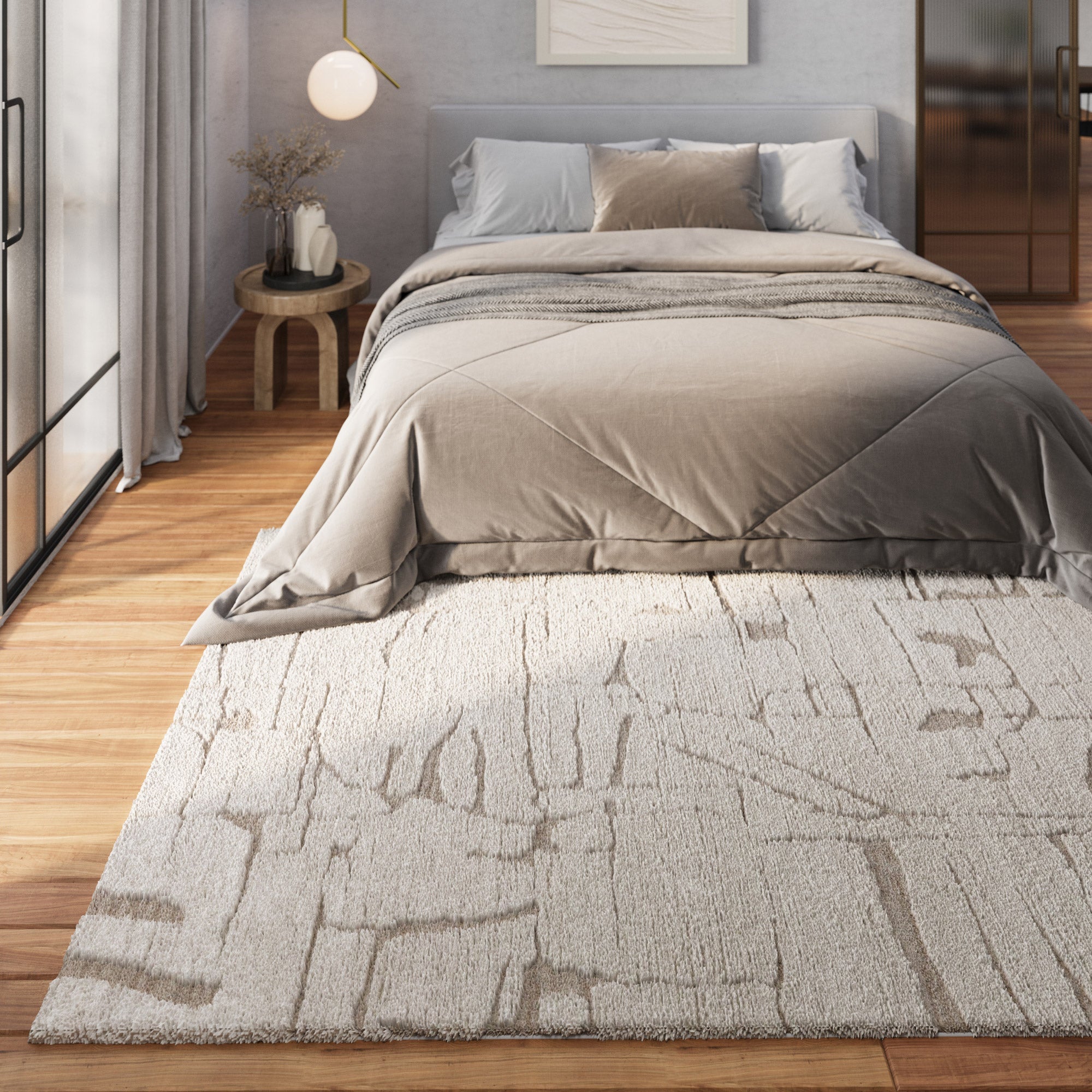 weconhome-nils-kurzflor-teppich-creme-beige-scandi image 1