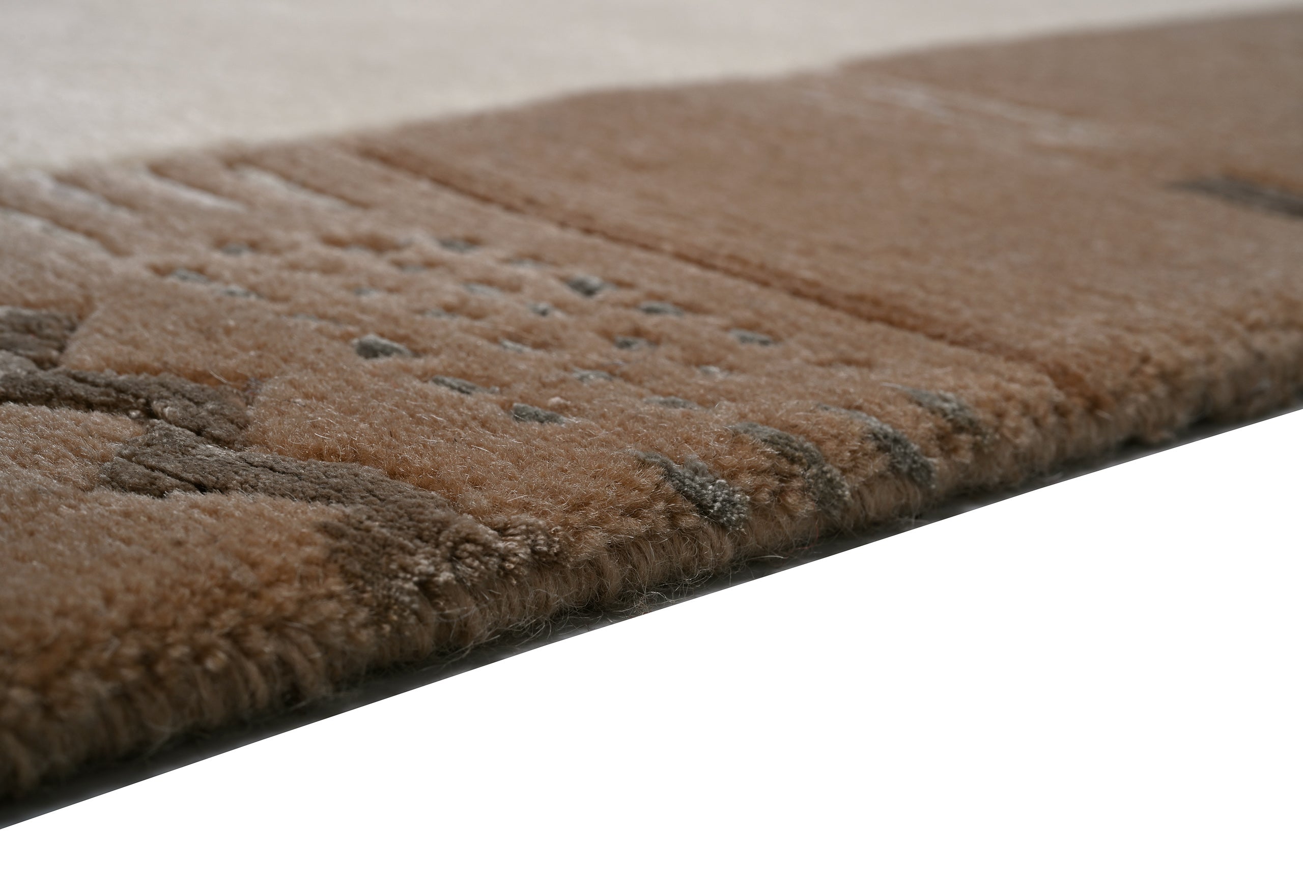 weconhome-handgekn-pfter-tibeter-teppich-beige-mit-retro-bord-re-neuwertig image 3