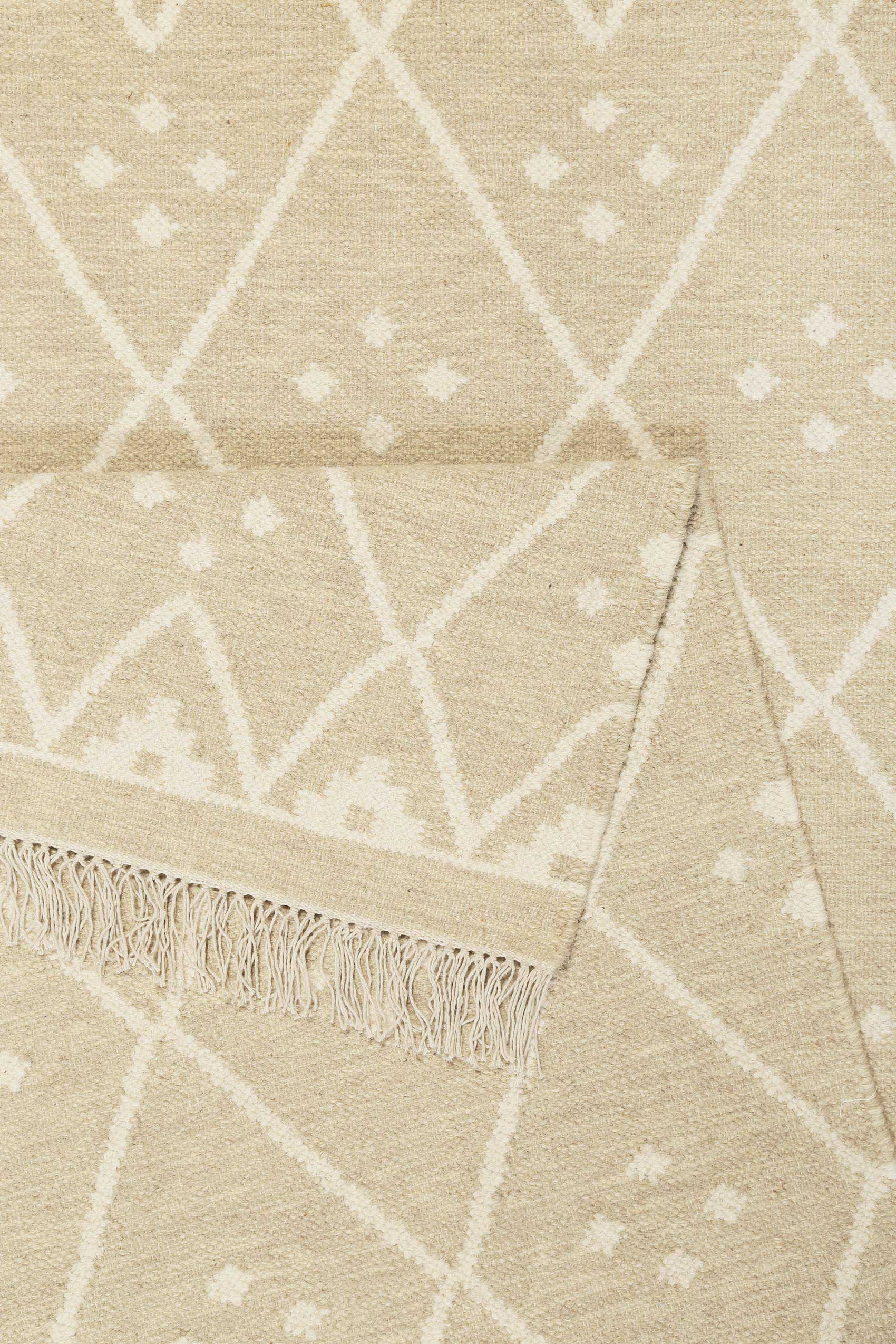 green-looop-kelim-teppich-vermont-beige-creme-meliert-kurzflor-wolle image 4