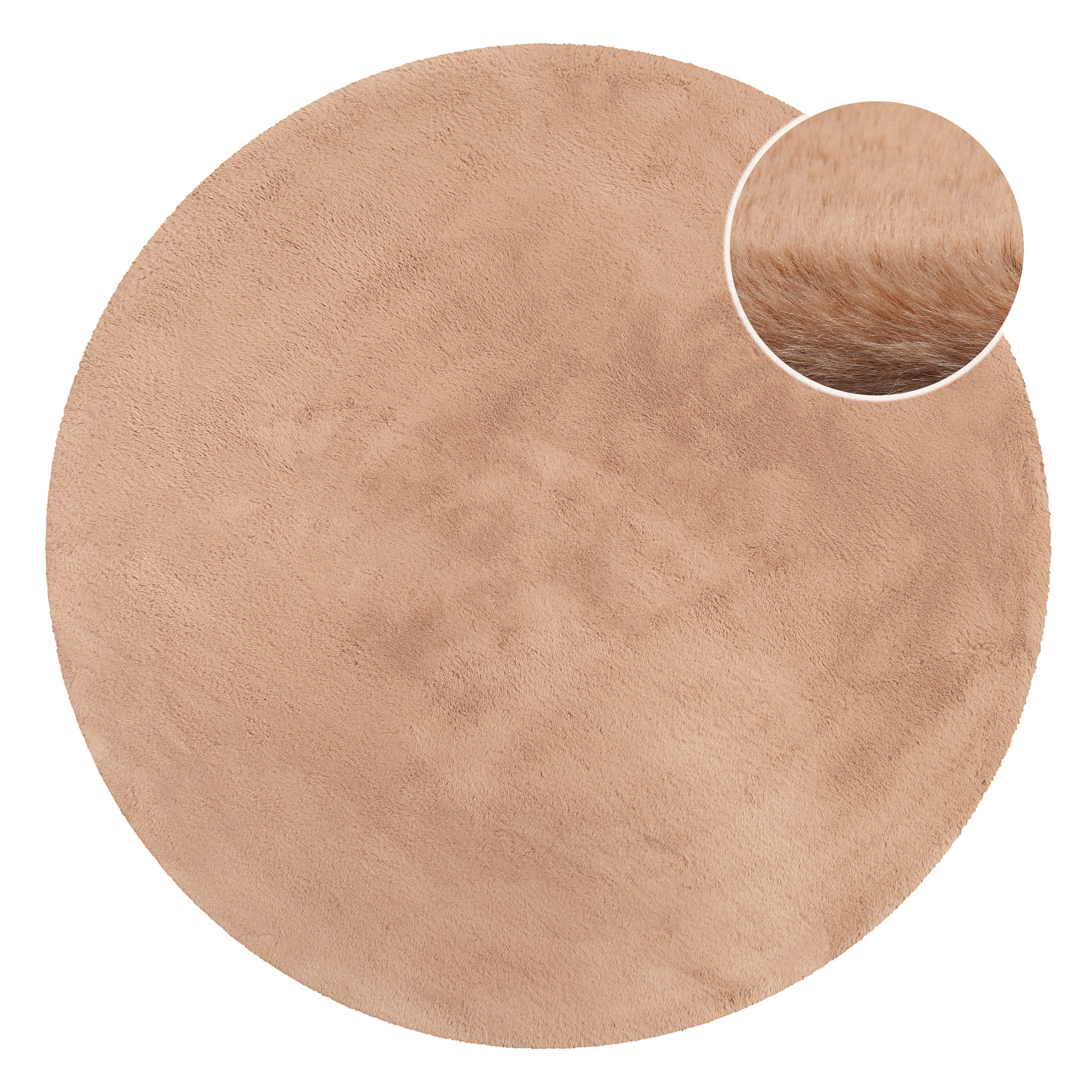 weconhome-basics-anna-kunstfell-teppich-rund-apricot-hochflor image 1