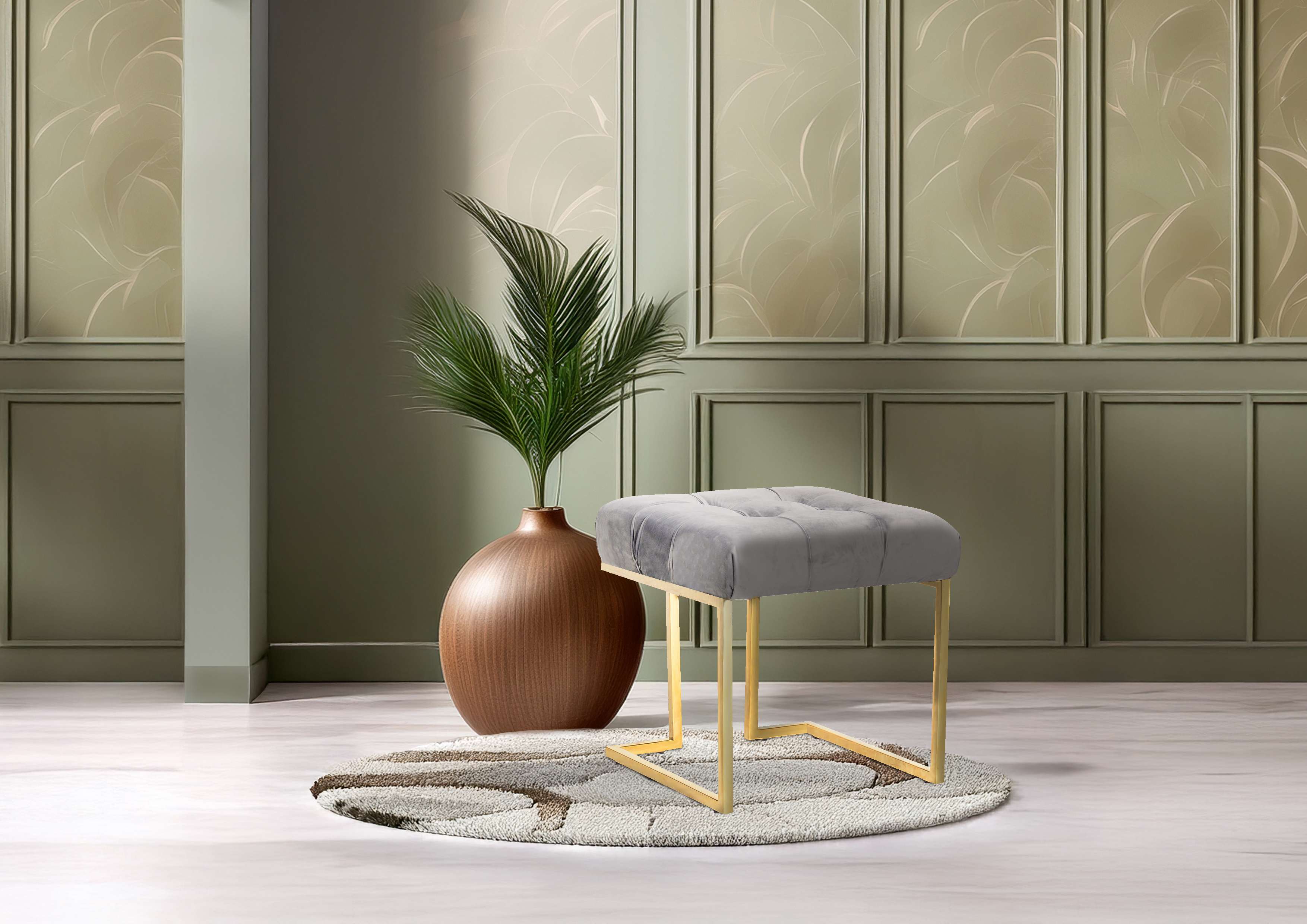 kayoom-hocker-rarity-125-eckiger-polsterhocker-mit-samtbezug-und-goldenem-metall image 8