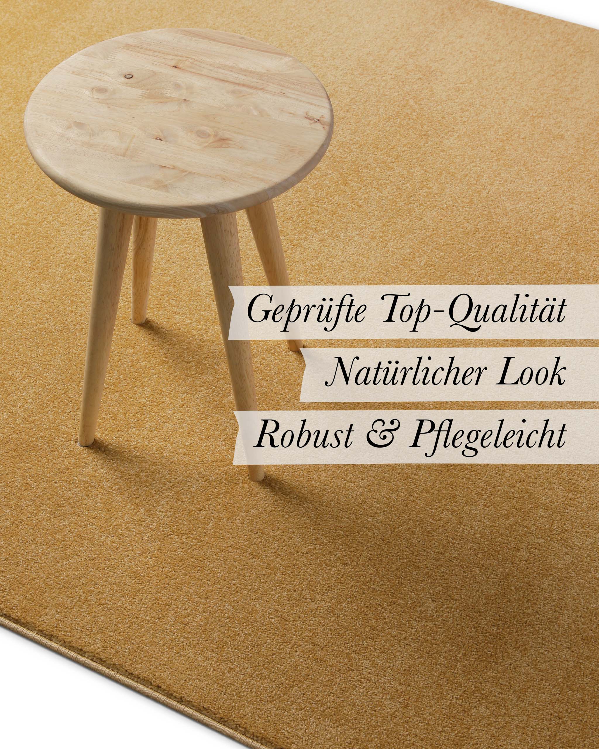 weconhome-basics-freja-kurzflorteppich-ocker-gelb-uni image 7