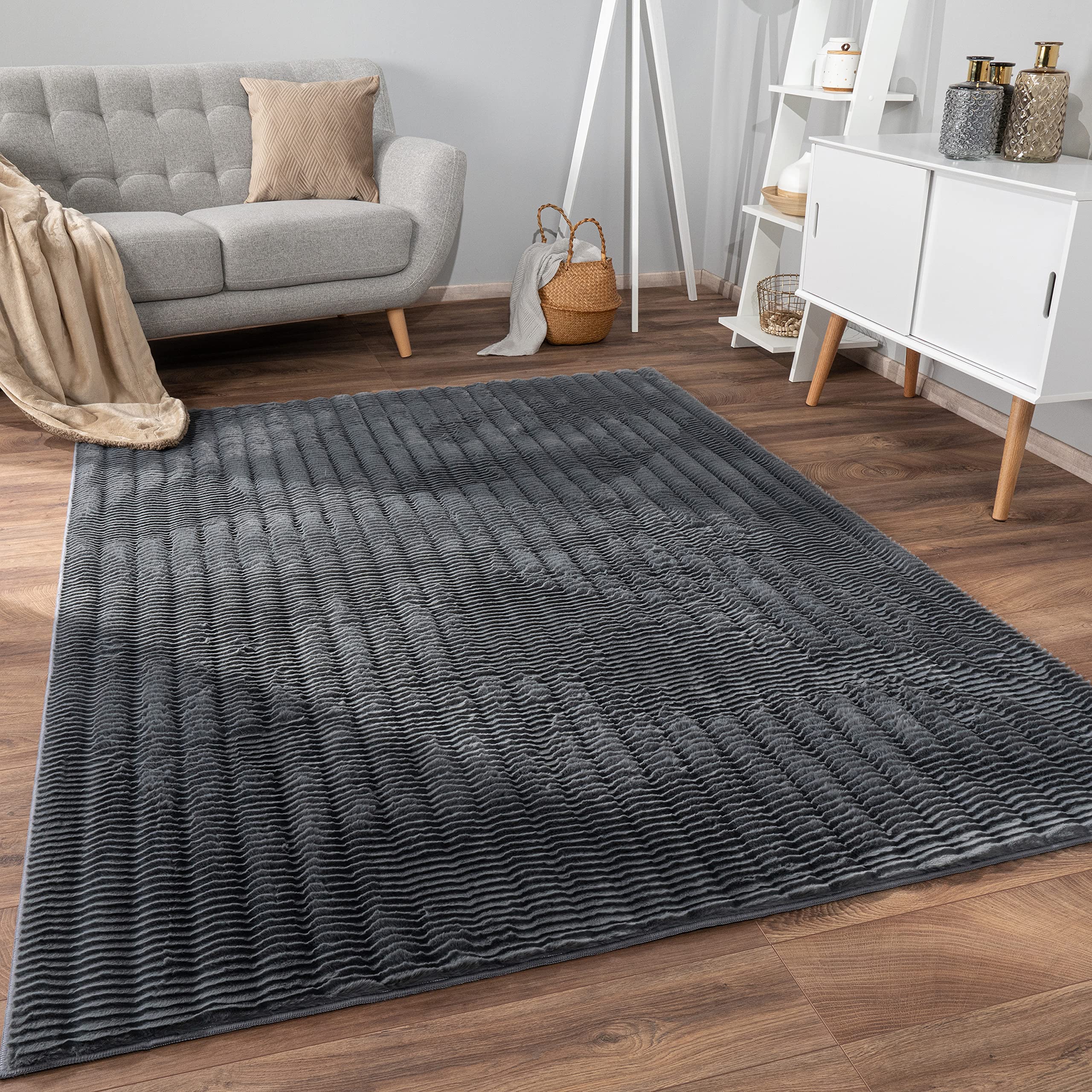 paco-home-soft-bubble-hochflor-teppich-120x160-cm-anthrazit image 1