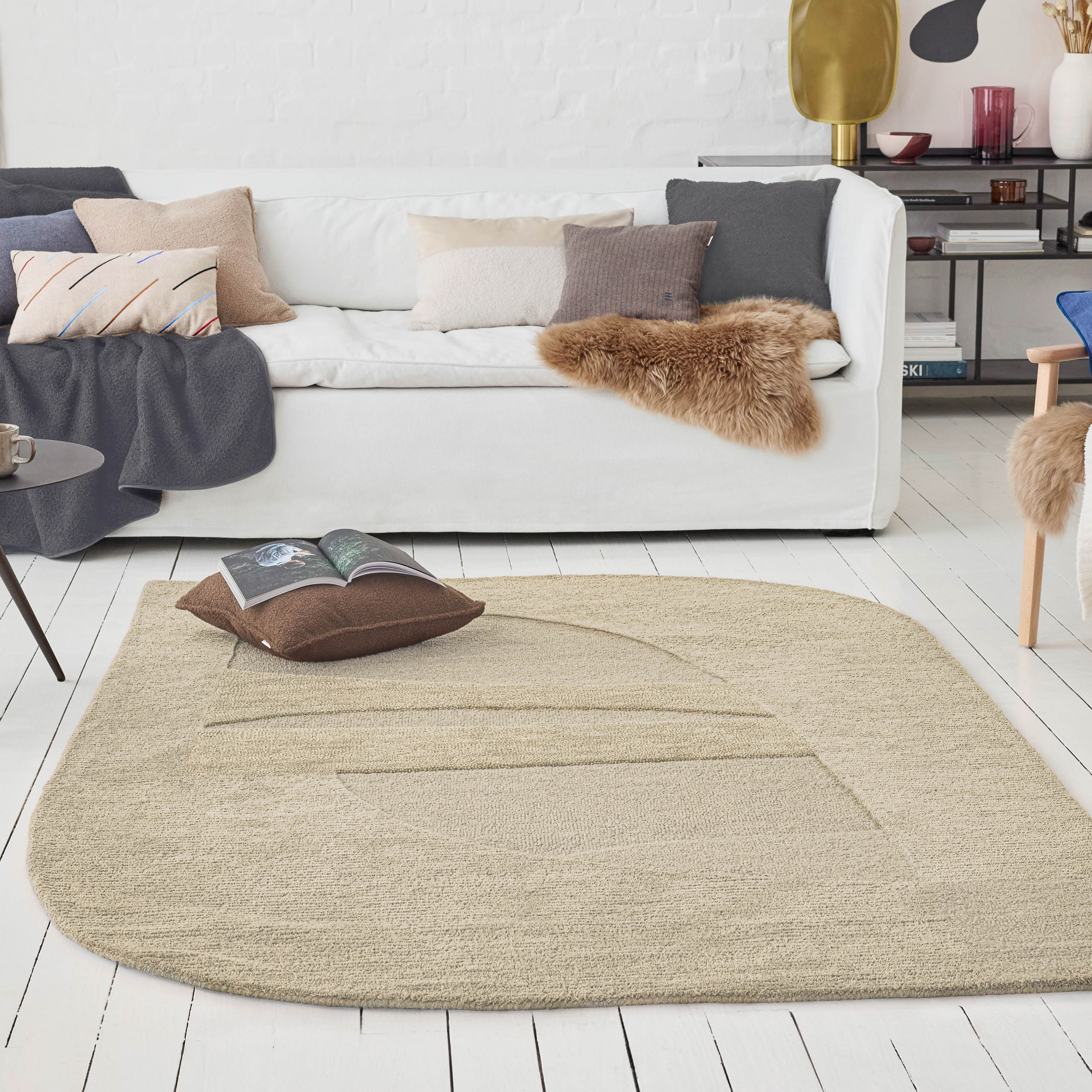 weconhome-kurzflorteppich-dodo-handgetuftet-beige-100-schurwolle image 2