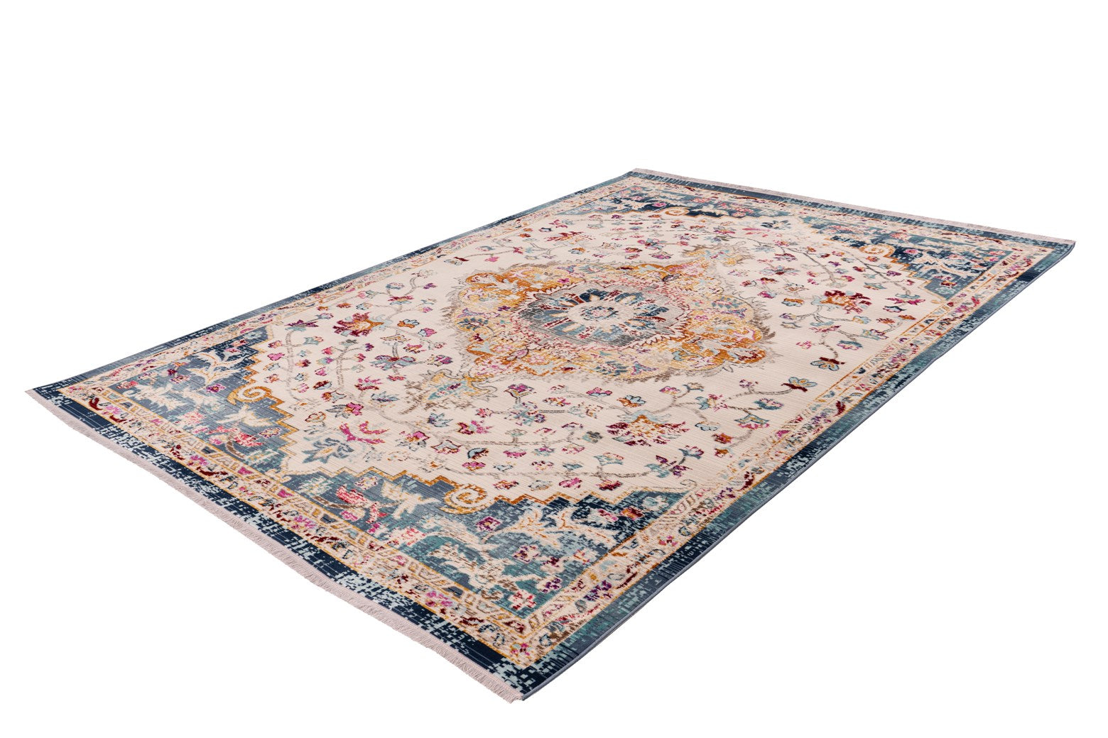 kayoom-anouk-1025-vintage-teppich-flach-pflegeleicht-fransen-45-uvp image 2
