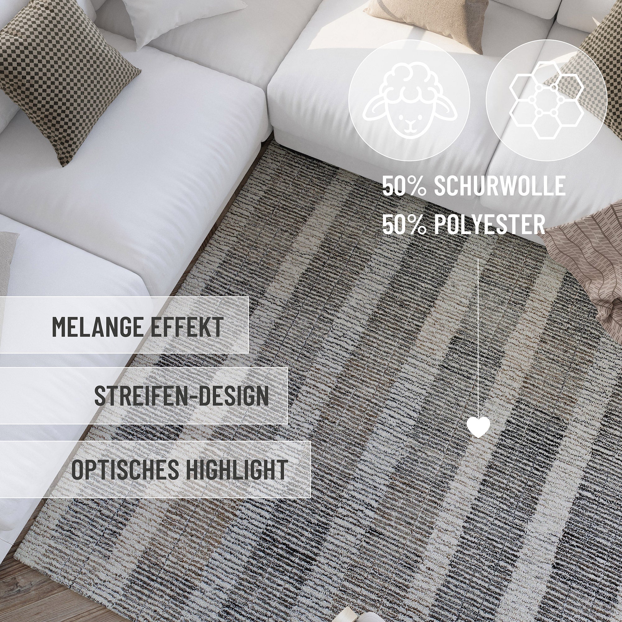 weconhome-hamptons-forty-kurzflorteppich-beige-grau-handgetuftet-fasermix image 3