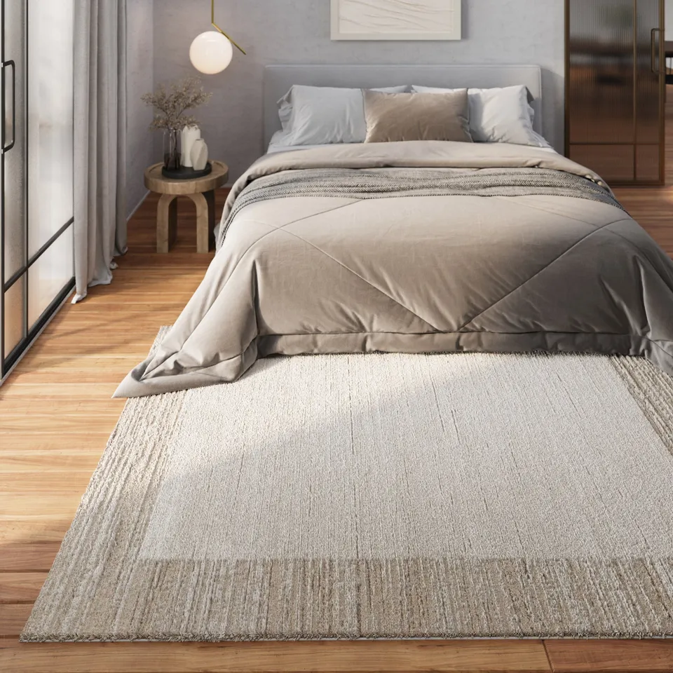 weconhome-kurzflor-teppich-thorben-creme-beige-meliert image 1