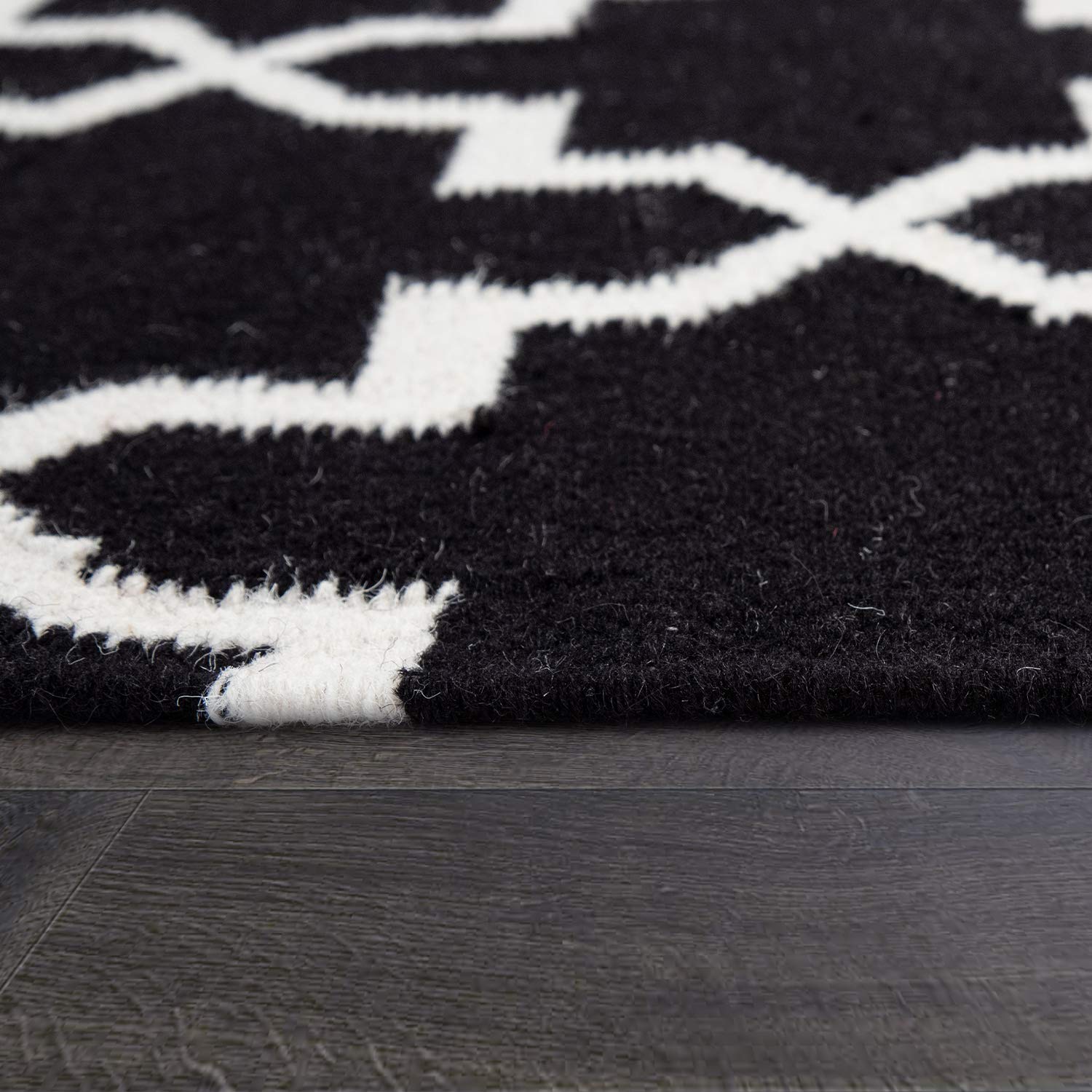 paco-home-marokkanischer-teppich-handgewebt-wolle-schwarz-wei-140x200-cm image 2