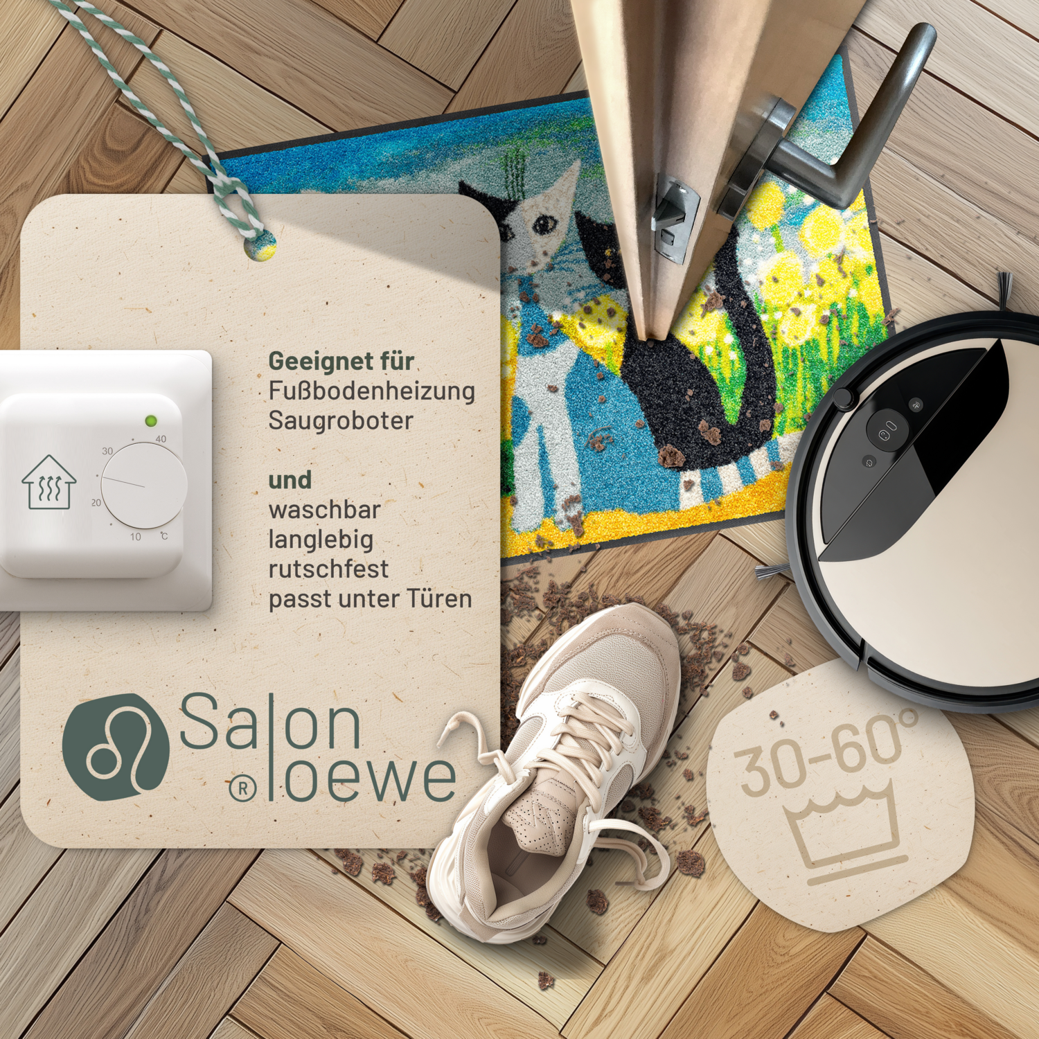 salonloewe-springtime-eingangsmatte-50-x-75-cm-fr-hlingshaftes-katzen-design-was image 3
