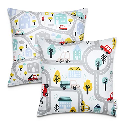 paco-home-2er-set-kissenbez-ge-45x45-cm-stra-e-auto-kinderzimmer-deko image 5